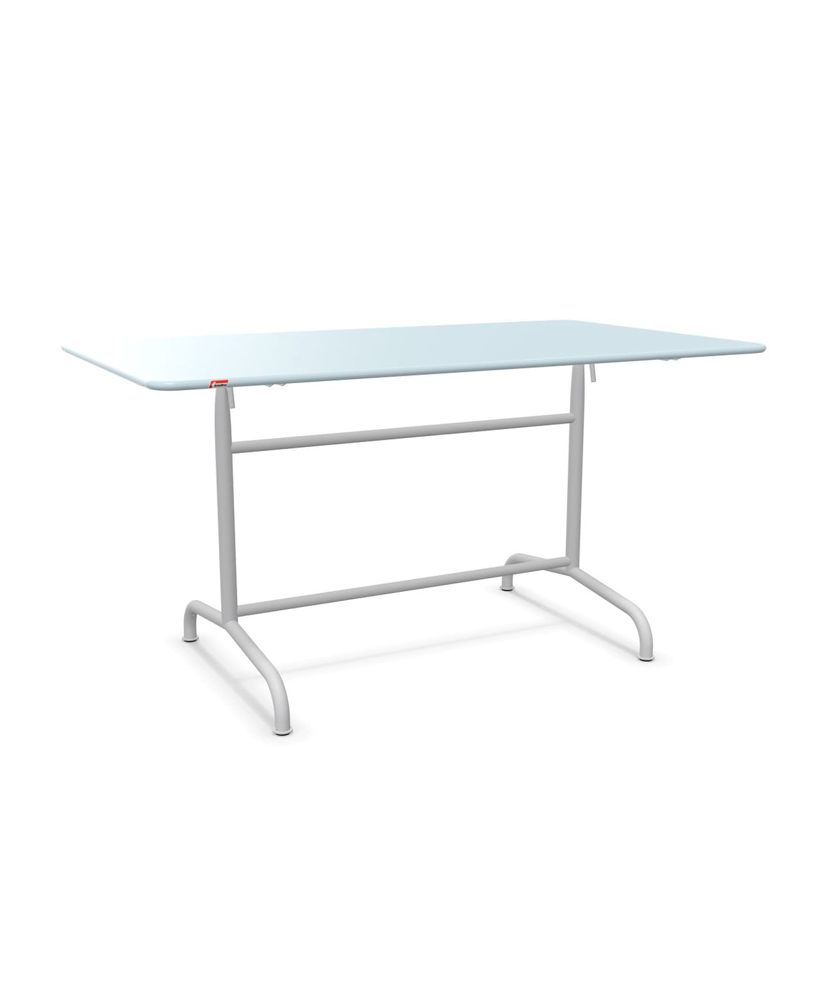 Schaffner Rigi Table repas rabattable 140x80cm Bleu Pastel 51 Gris Argent 78