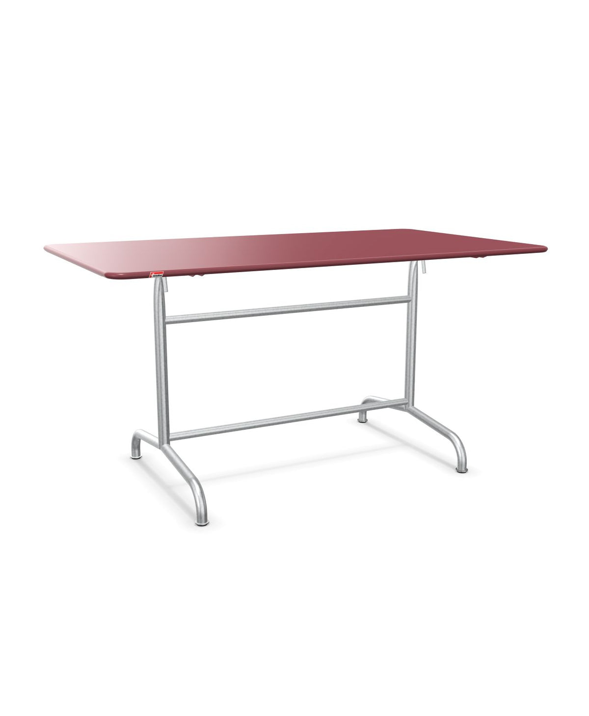Schaffner Rigi Table repas rabattable 140x80cm Bordeaux 38 Galvanisé à chaud 02