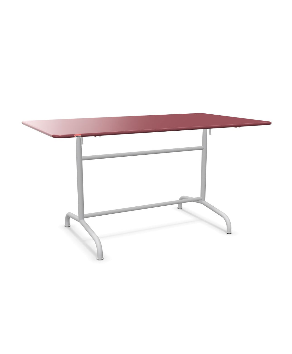 Schaffner Rigi Table repas rabattable 140x80cm Bordeaux 38 Gris Argent 78