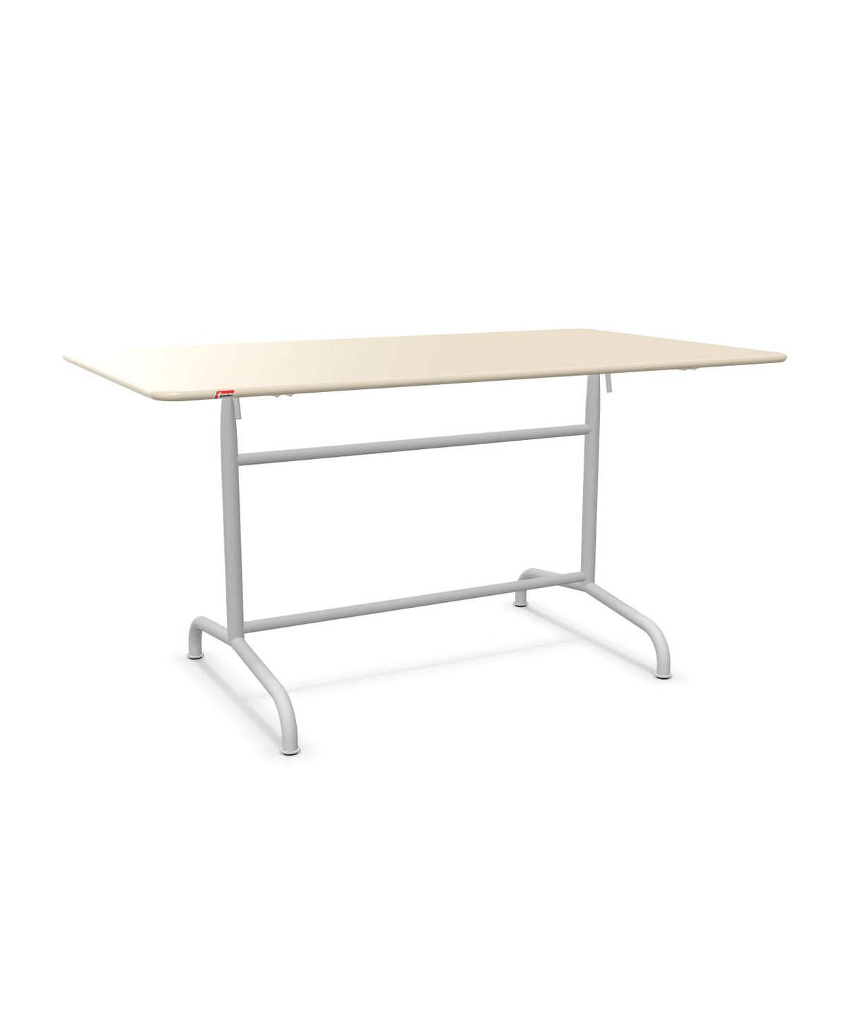 Schaffner Rigi Table repas rabattable 140x80cm Sable Pastel 15 Gris Argent 78