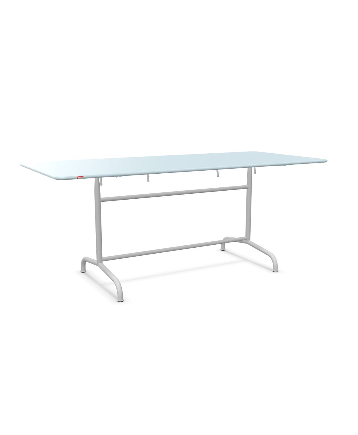 Schaffner Rigi Table repas rabattable 180x80cm Bleu Pastel 51 Gris Argent 78