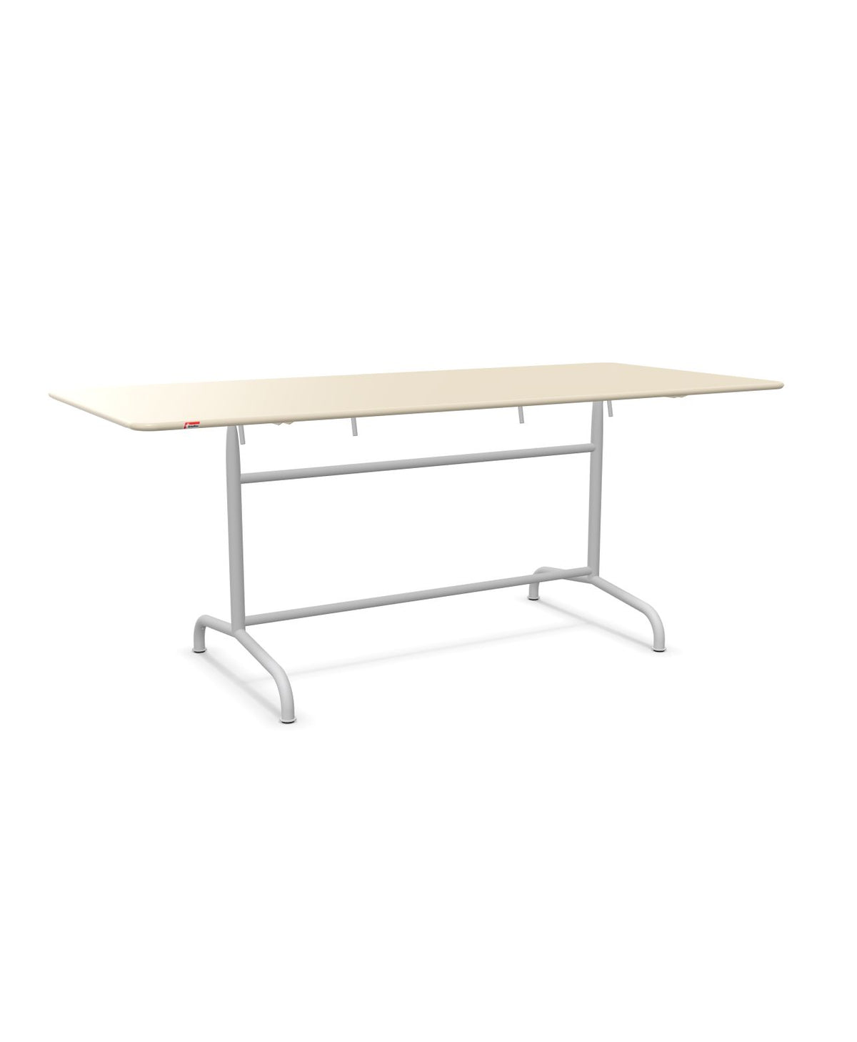 Schaffner Rigi Table repas rabattable 180x80cm Sable Pastel 15 Gris Argent 78