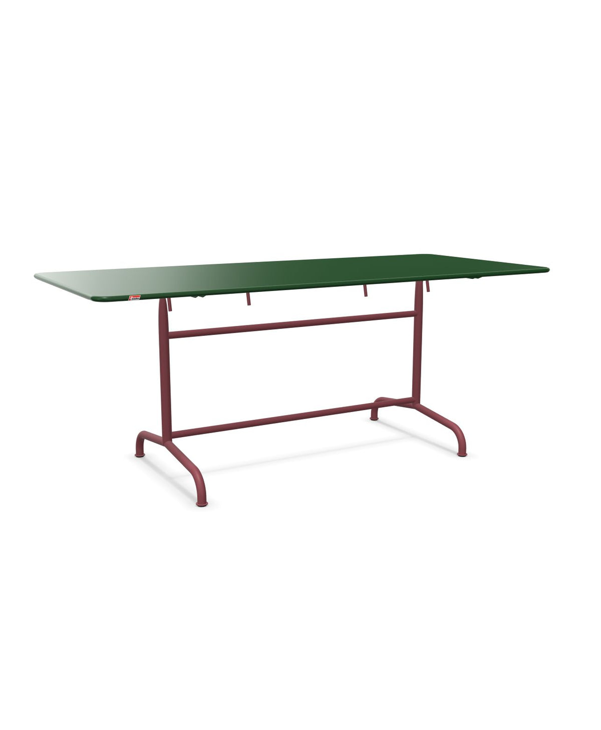 Schaffner Rigi Table repas rabattable 180x80cm Vert Sapin 66 Bordeaux 38