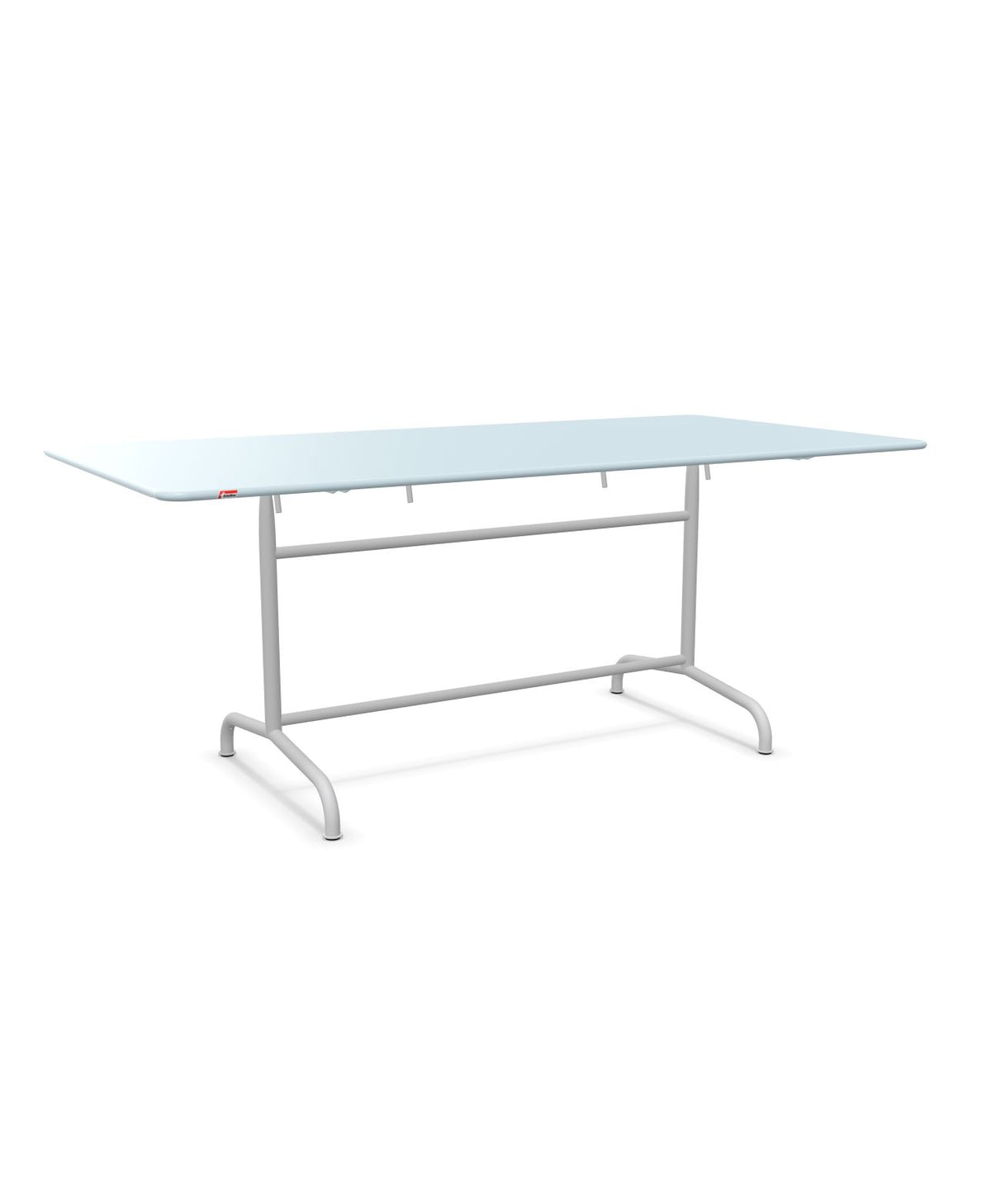 Schaffner Rigi Table repas rabattable 180x90cm Bleu Pastel 51 Gris Argent 78