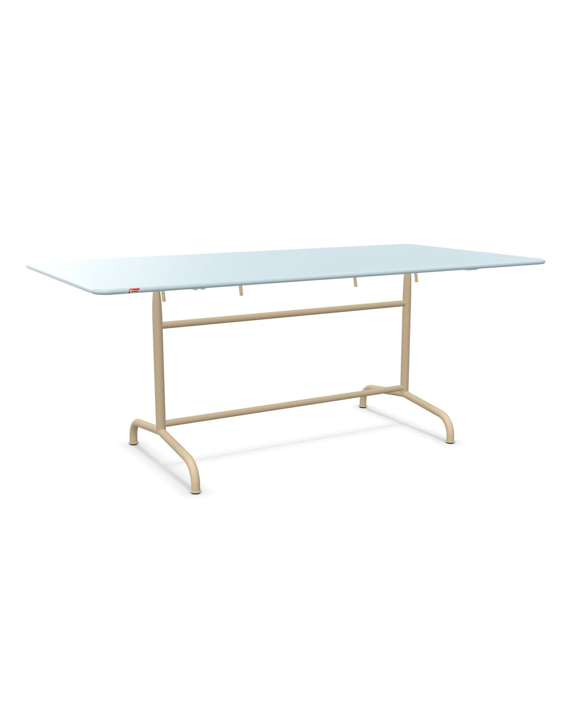 Schaffner Rigi Table repas rabattable 180x90cm Bleu Pastel 51 Marron Pastel 83