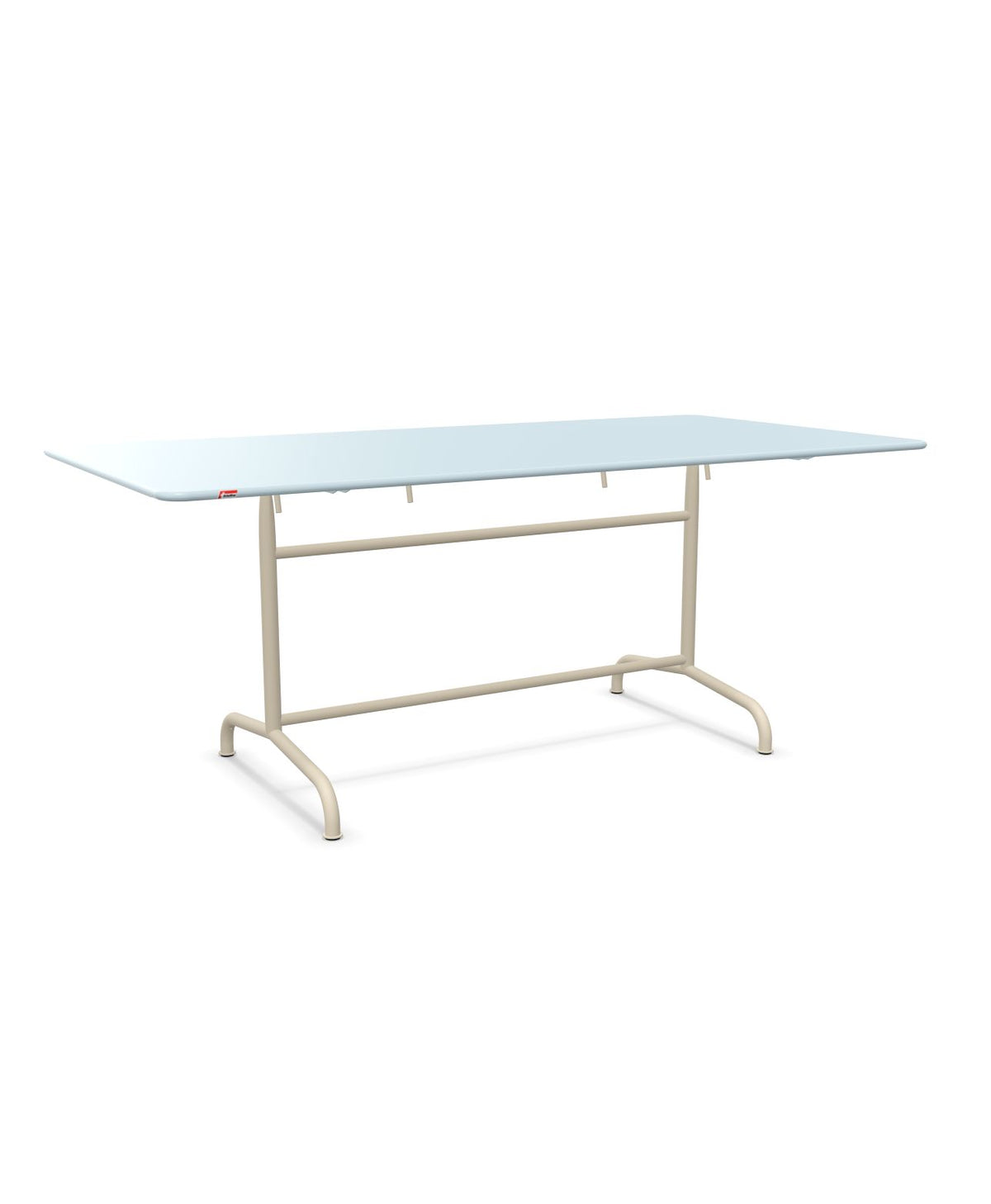 Schaffner Rigi Table repas rabattable 180x90cm Bleu Pastel 51 Sable Pastel 15