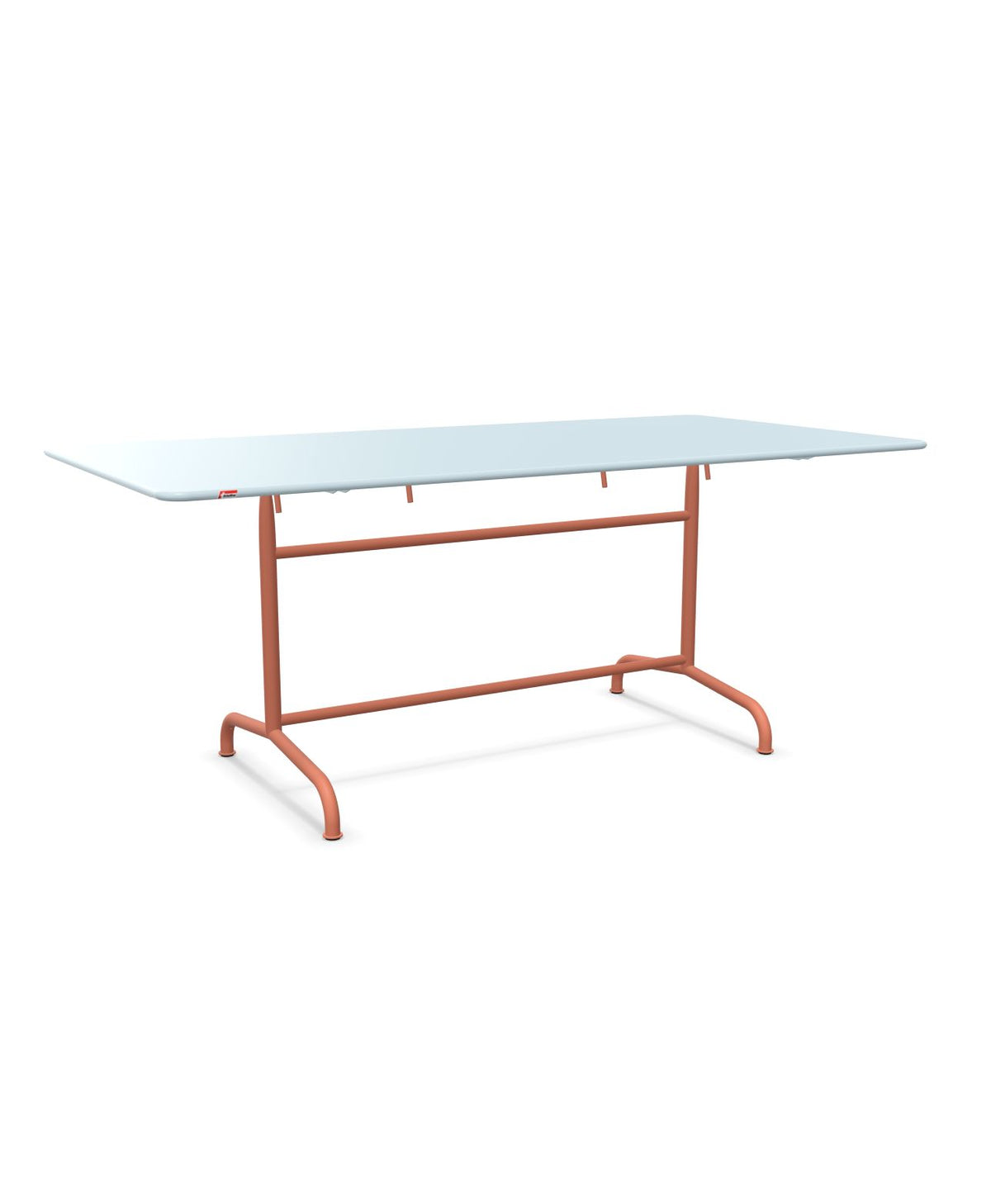 Schaffner Rigi Table repas rabattable 180x90cm Bleu Pastel 51 Terracotta 84
