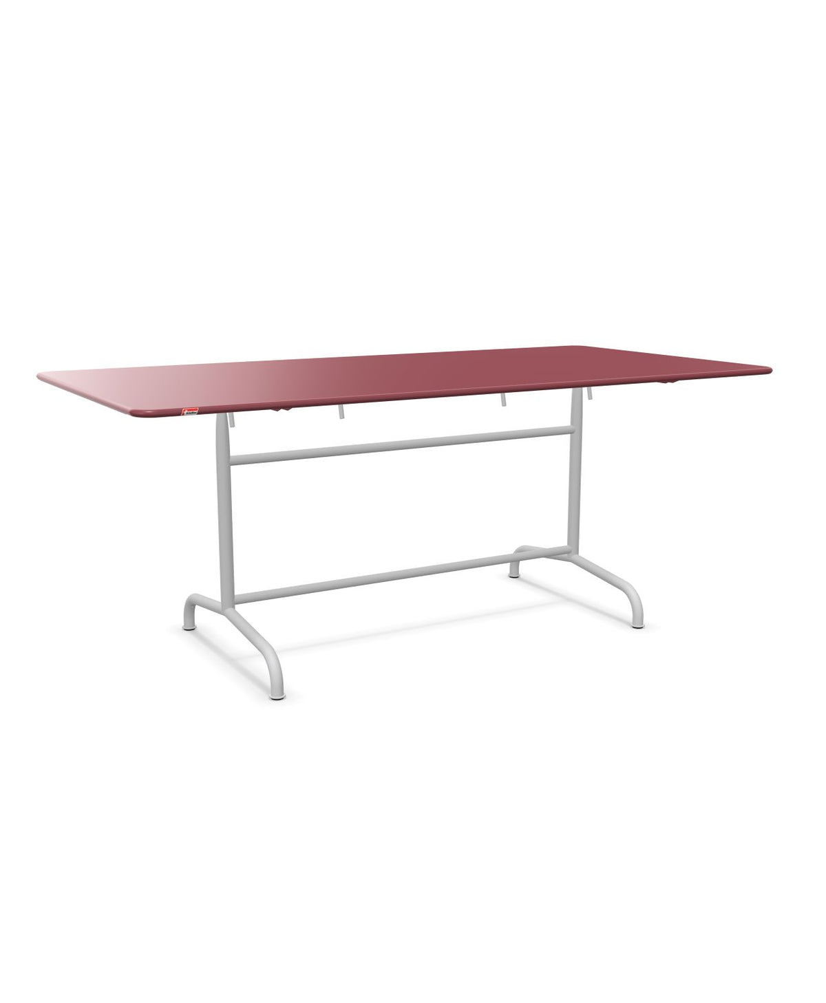 Schaffner Rigi Table repas rabattable 180x90cm Bordeaux 38 Gris Argent 78