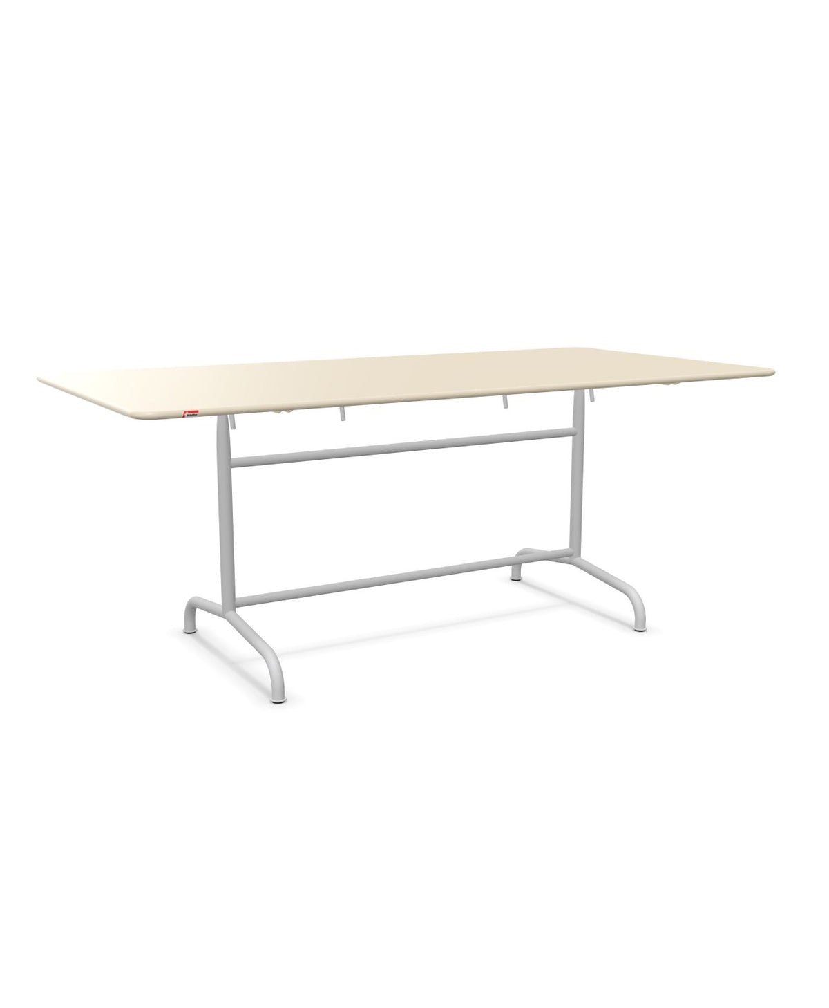 Schaffner Rigi Table repas rabattable 180x90cm Sable Pastel 15 Gris Argent 78