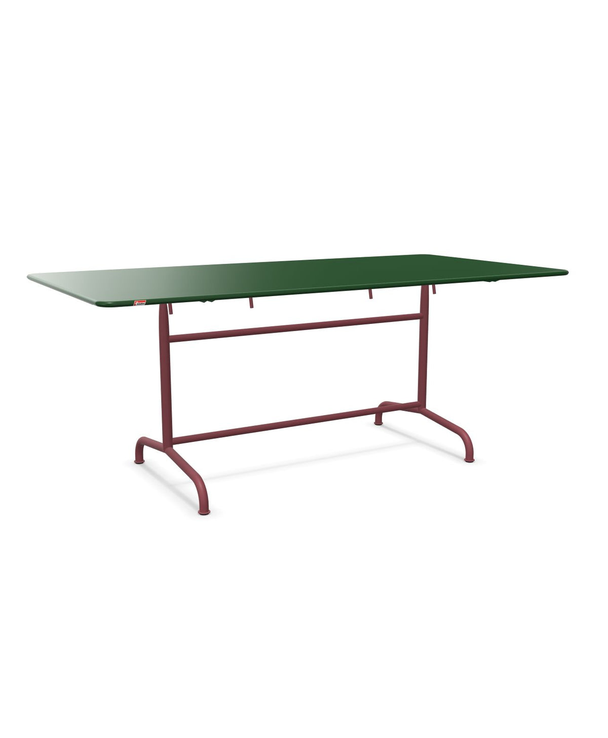 Schaffner Rigi Table repas rabattable 180x90cm Vert Sapin 66 Bordeaux 38