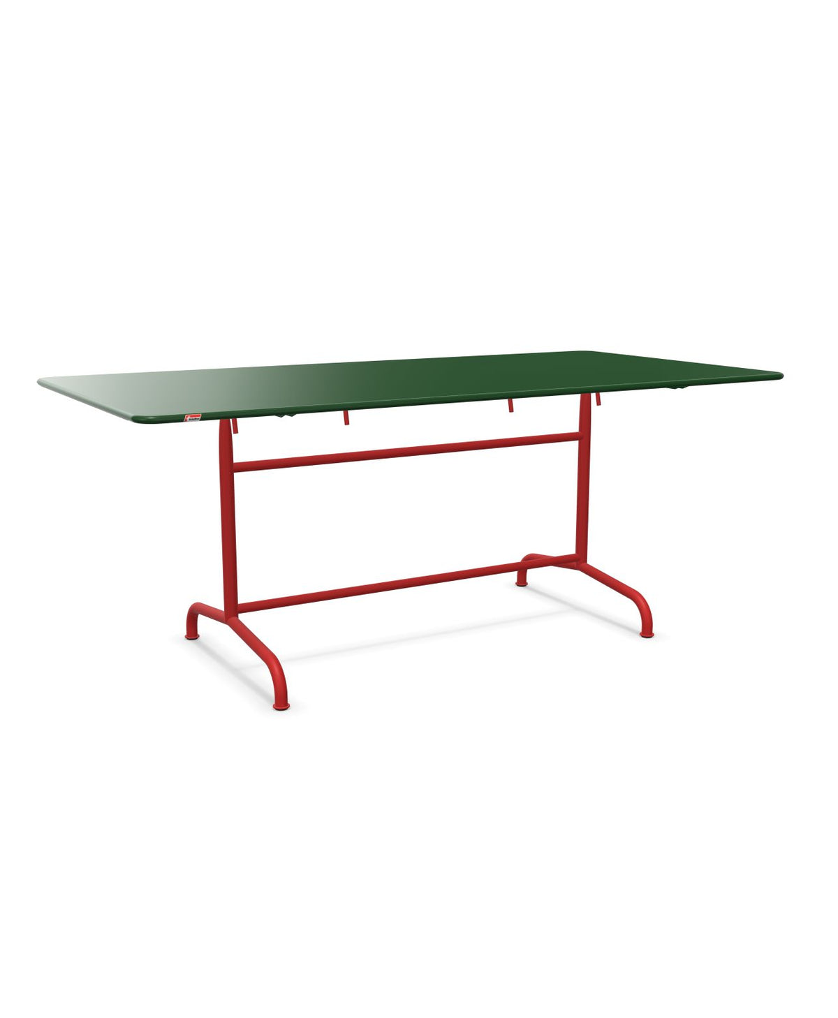 Schaffner Rigi Table repas rabattable 180x90cm Vert Sapin 66 Rouge 30