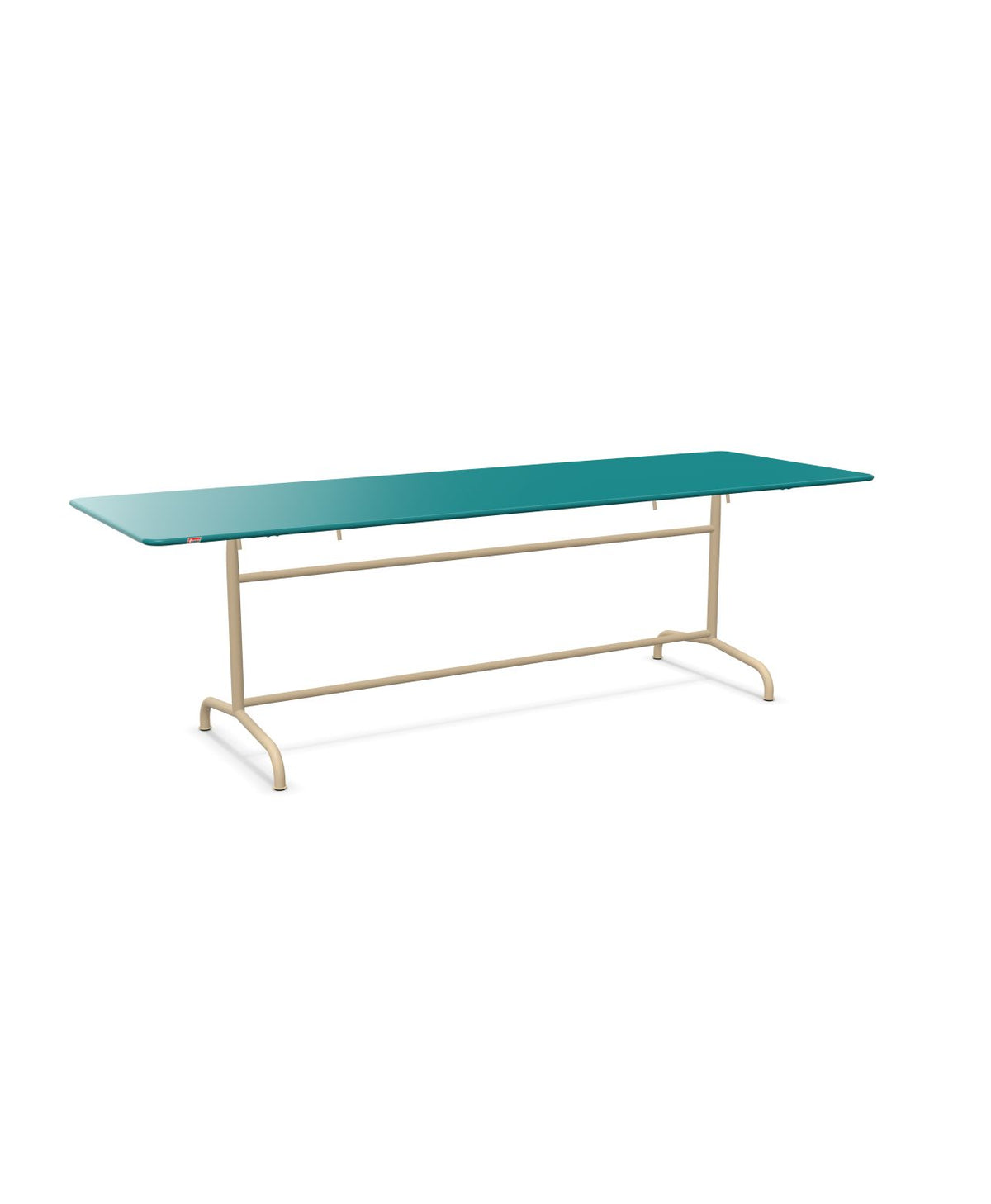 Schaffner Rigi Table repas rabattable 240x80cm Bleu Kali 56 Marron Pastel 83