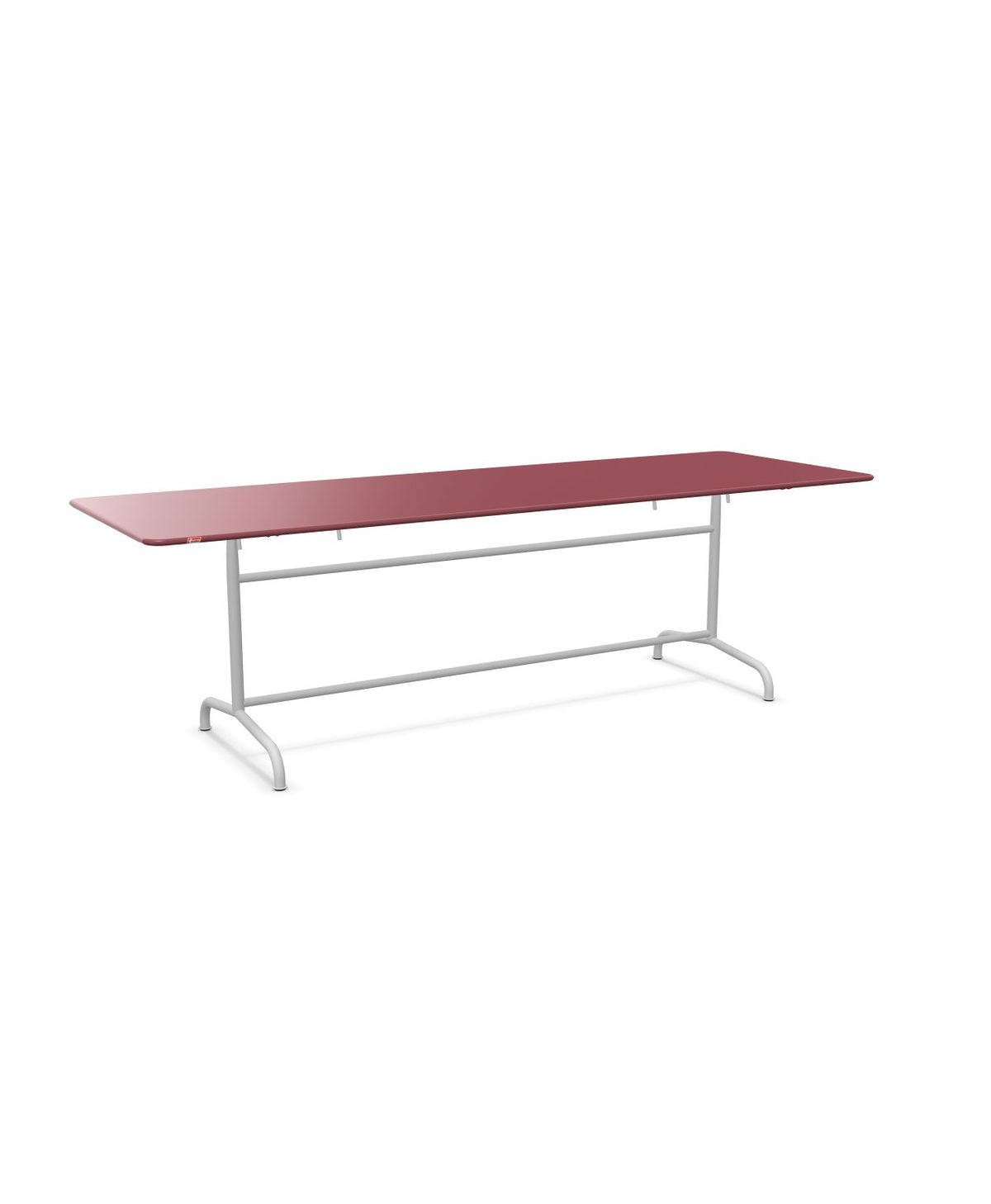 Schaffner Rigi Table repas rabattable 240x80cm Bordeaux 38 Gris Argent 78