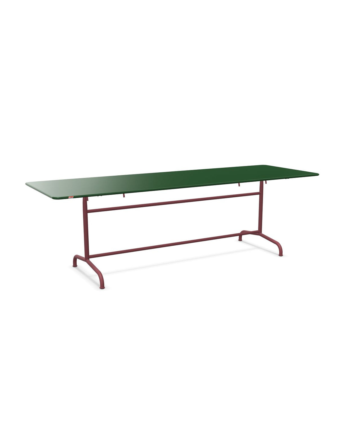 Schaffner Rigi Table repas rabattable 240x80cm Vert Sapin 66 Bordeaux 38