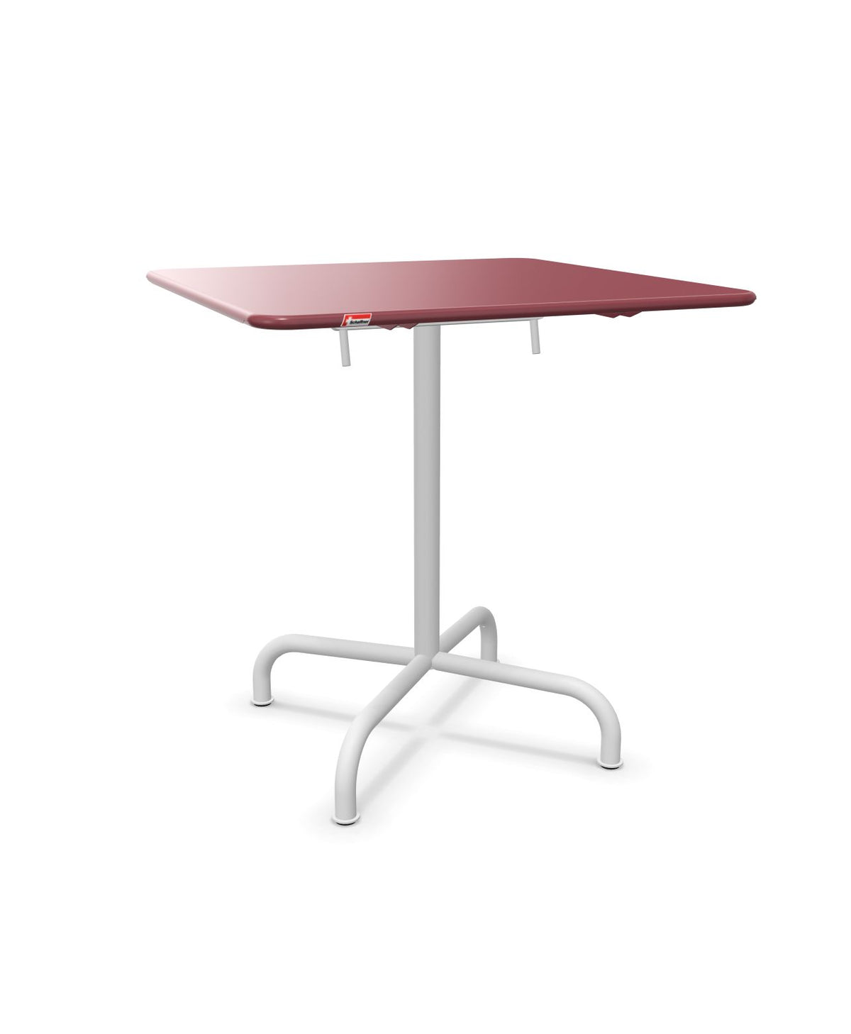 Schaffner Rigi Table repas rabattable 70x70cm Bordeaux 38 Blanc 90