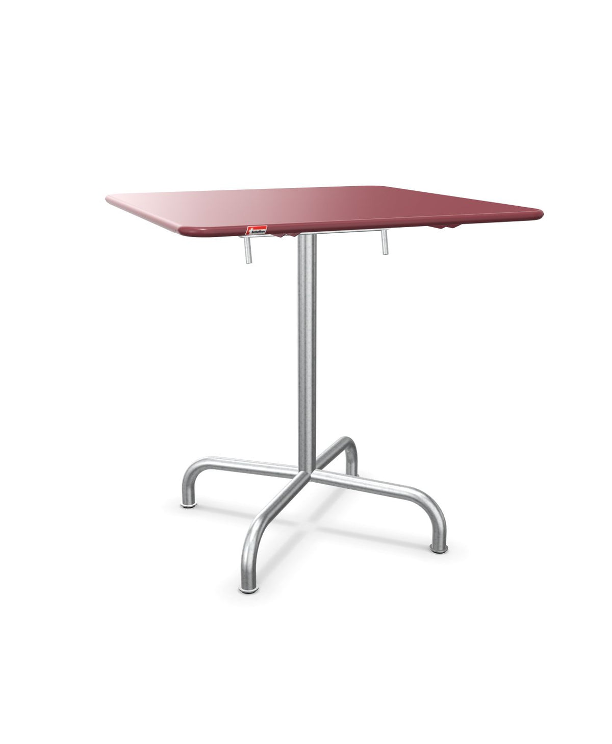 Schaffner Rigi Table repas rabattable 70x70cm Bordeaux 38 Galvanisé à chaud 02