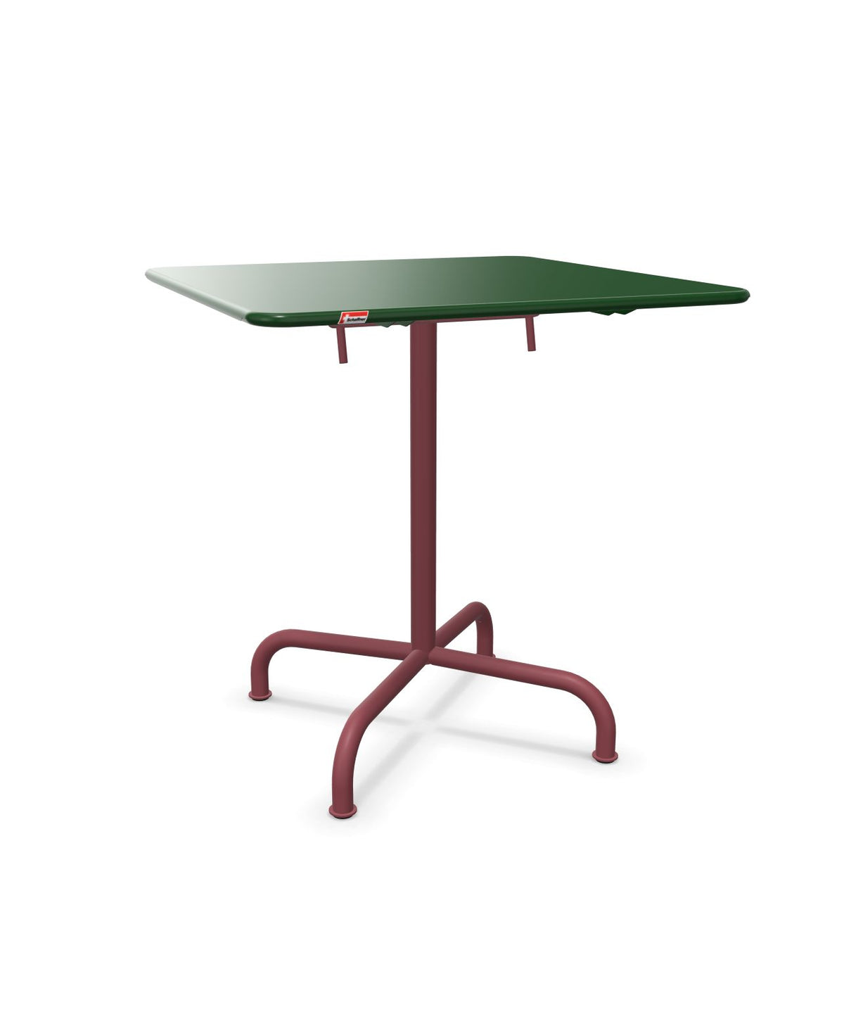 Schaffner Rigi Table repas rabattable 70x70cm Vert Sapin 66 Bordeaux 38
