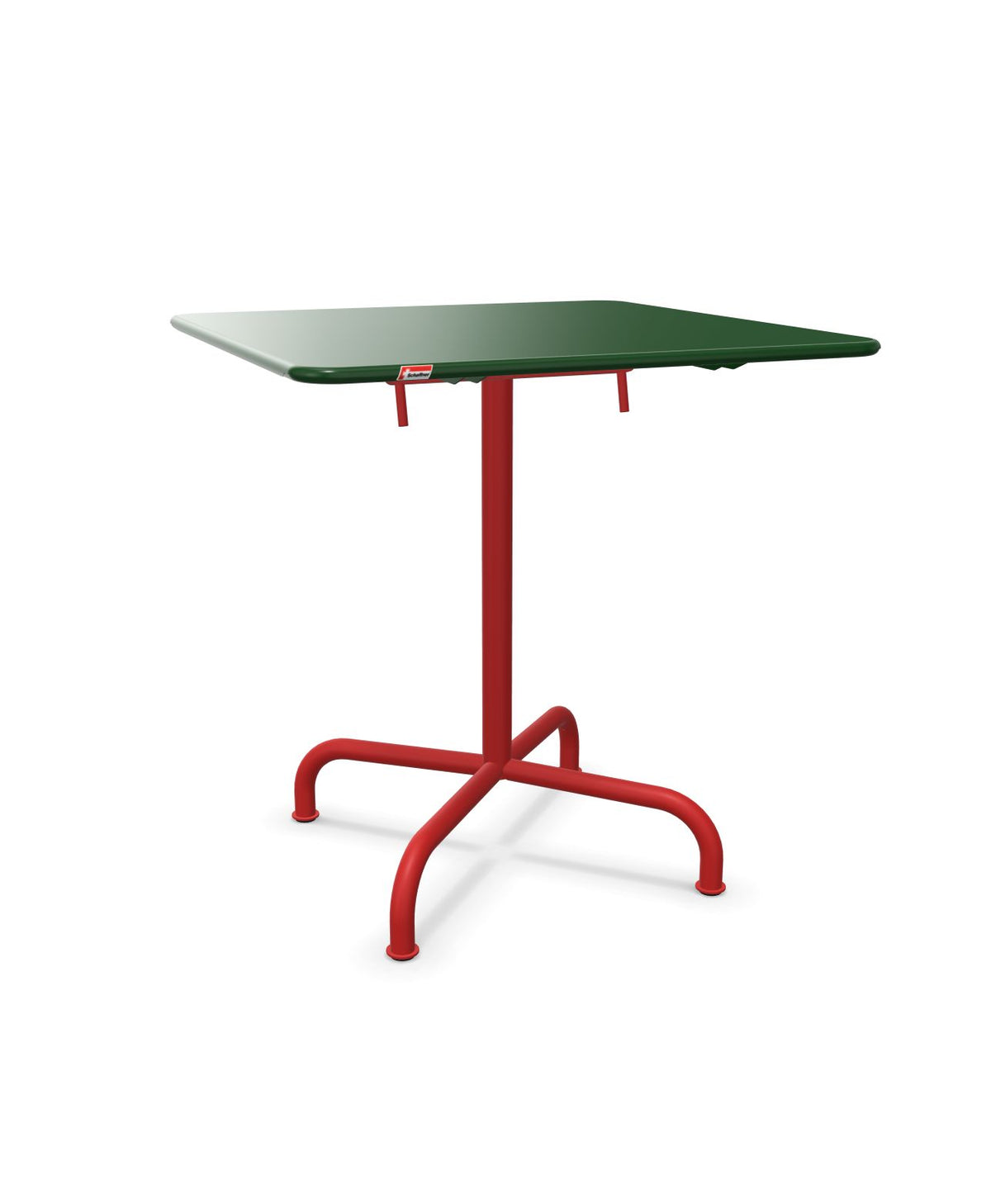 Schaffner Rigi Table repas rabattable 70x70cm Vert Sapin 66 Rouge 30