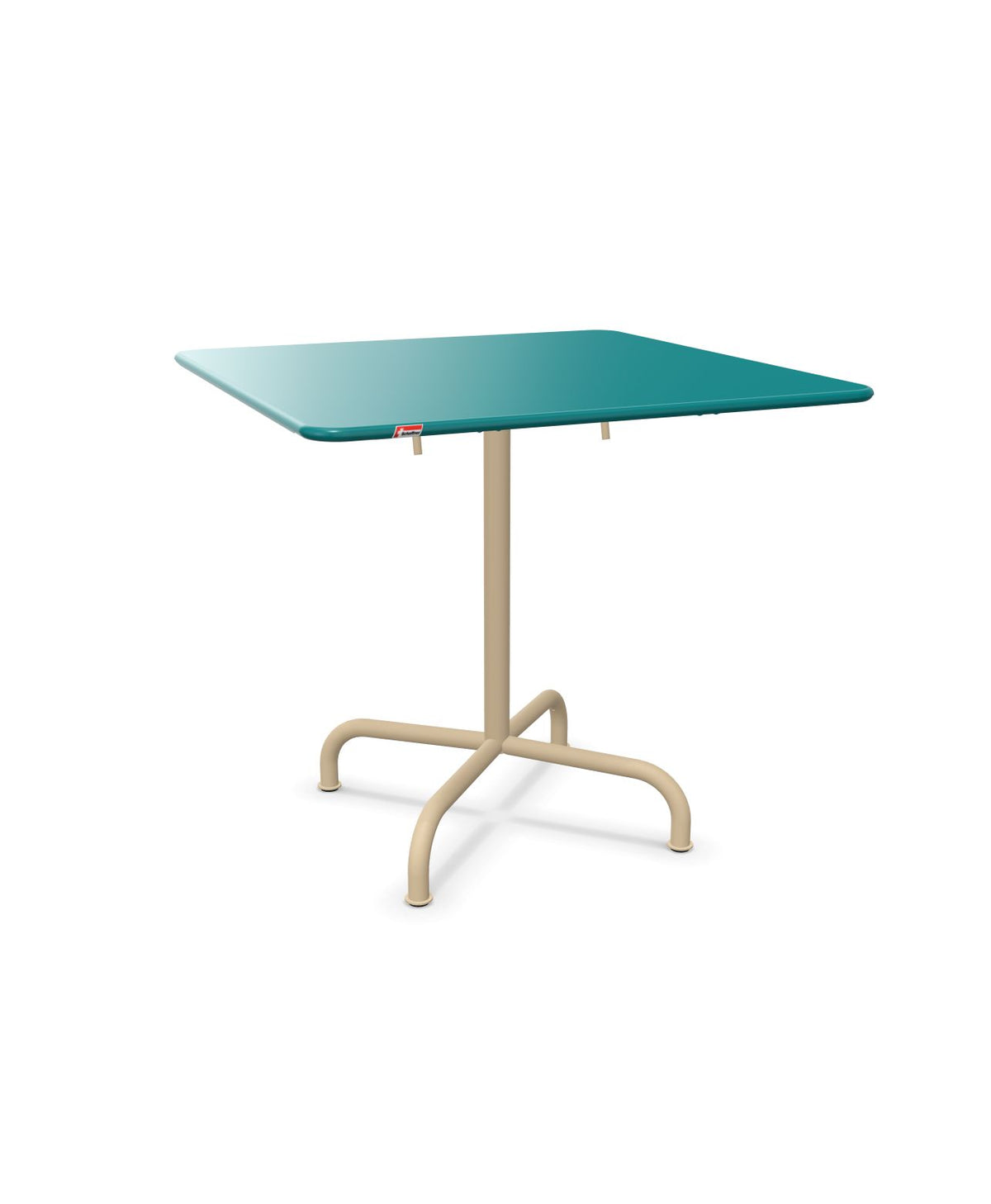 Schaffner Rigi Table repas rabattable 80x80cm Bleu Kali 56 Marron Pastel 83