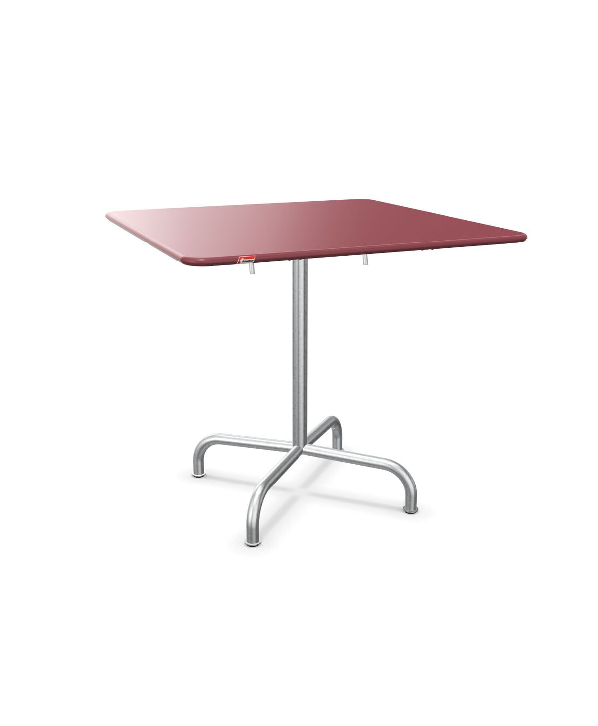 Schaffner Rigi Table repas rabattable 80x80cm Bordeaux 38 Galvanisé à chaud 02