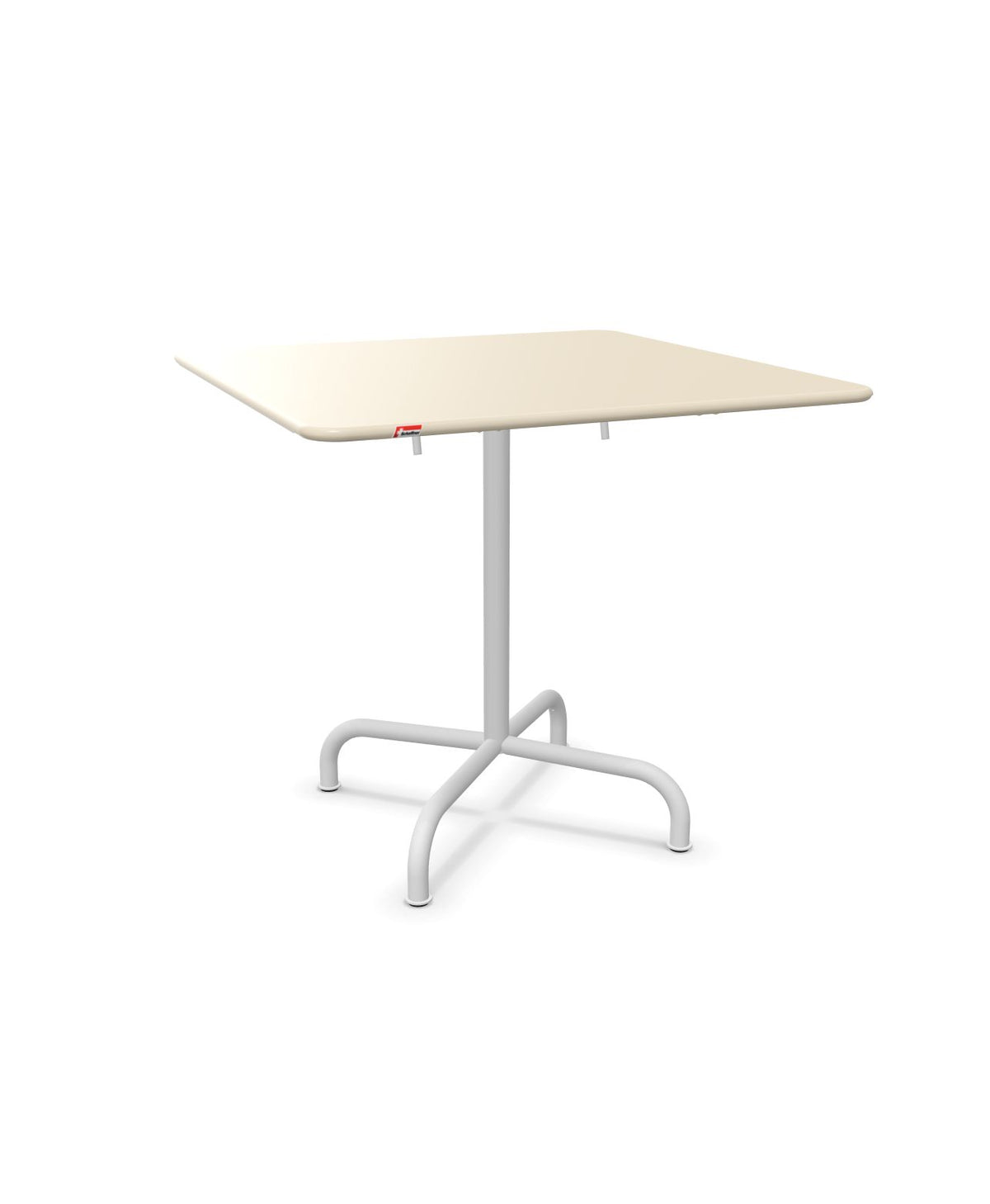 Schaffner Rigi Table repas rabattable 80x80cm Sable Pastel 15 Blanc 90