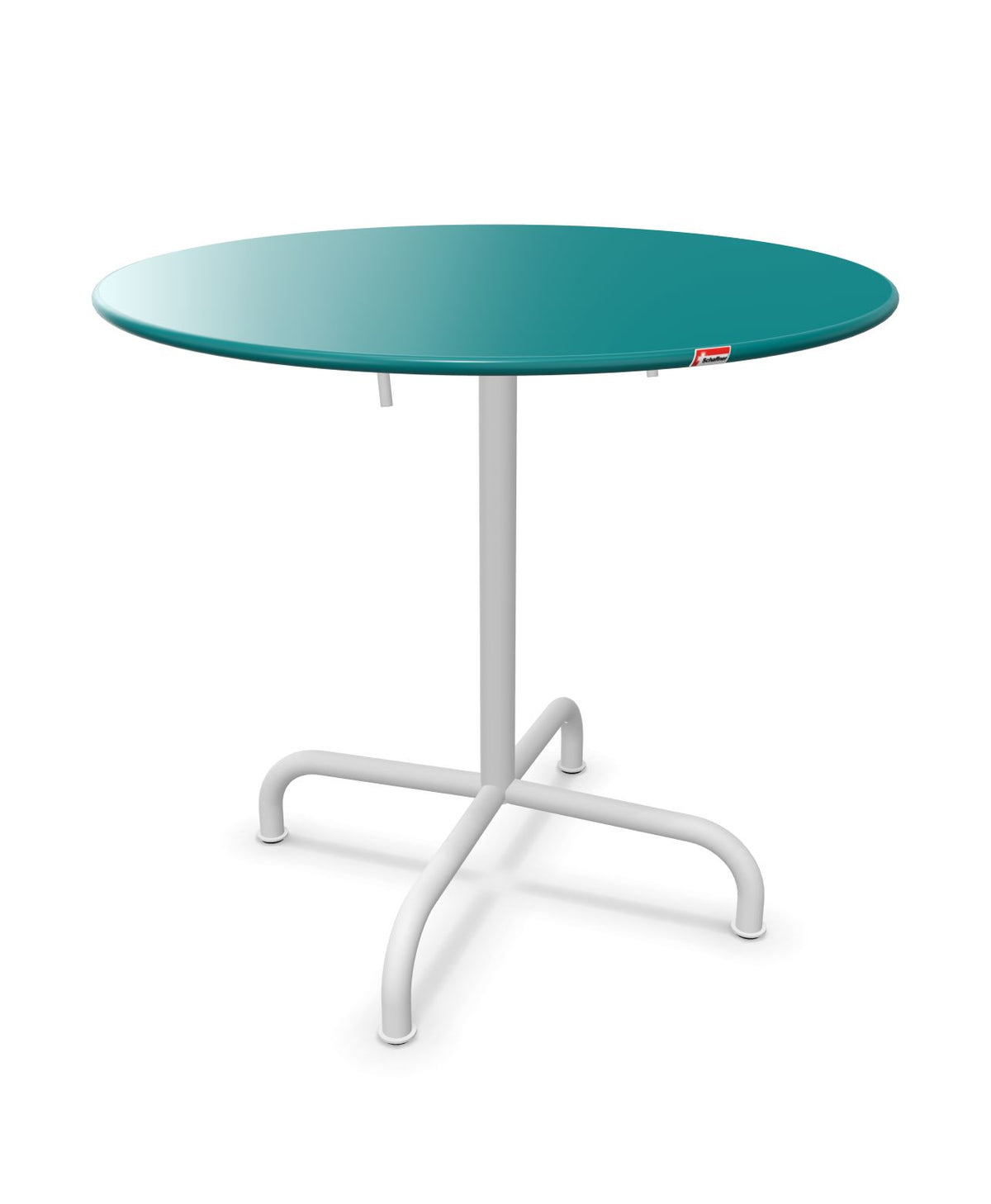 Schaffner Rigi Table repas rabattable ronde Ø80cm Bleu Kali 56 Blanc 90