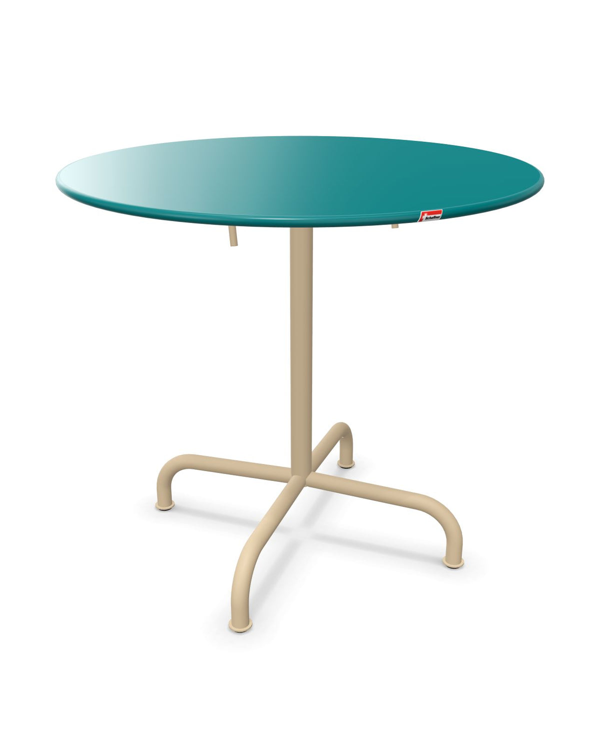 Schaffner Rigi Table repas rabattable ronde Ø80cm Bleu Kali 56 Marron Pastel 83