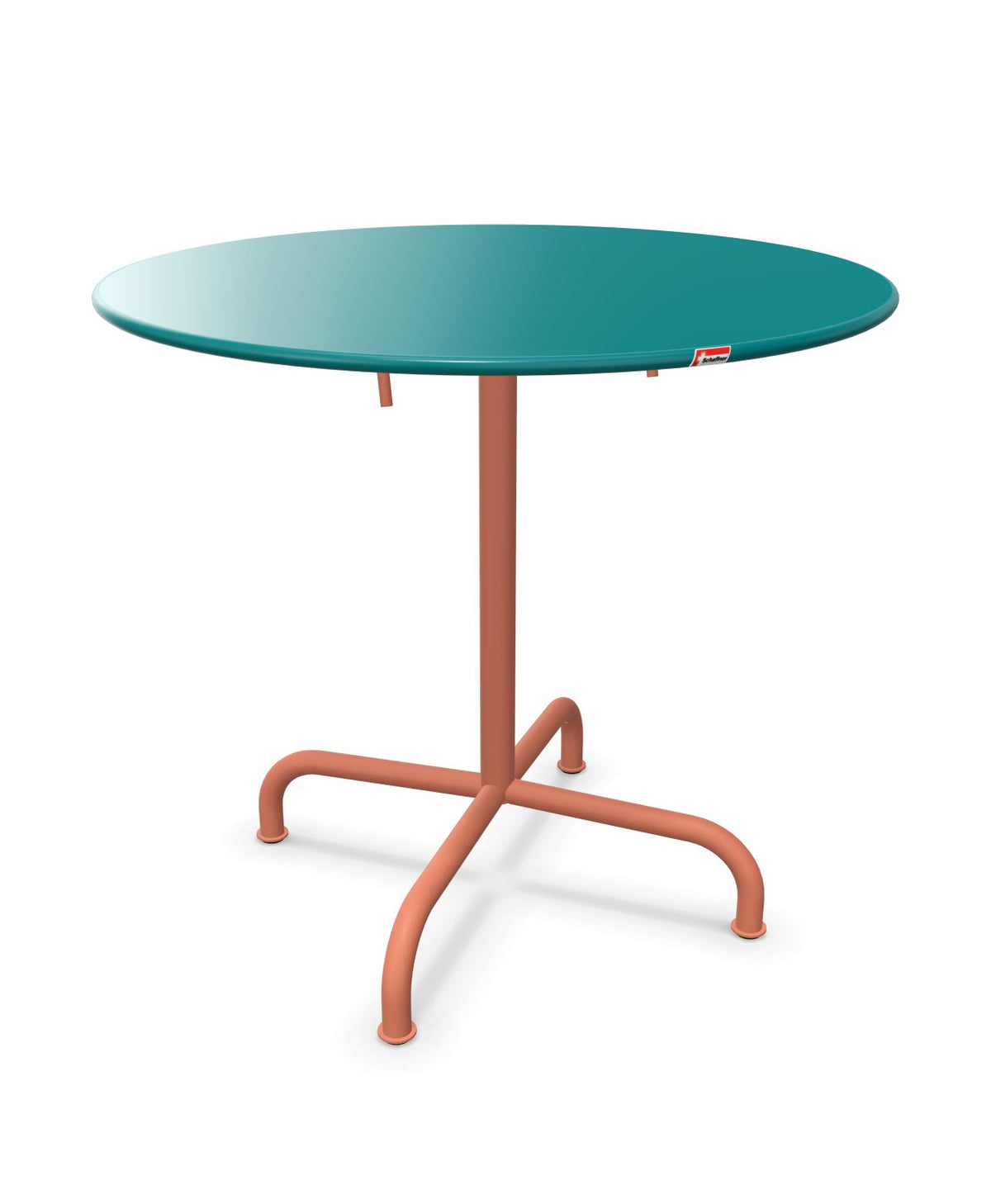 Schaffner Rigi Table repas rabattable ronde Ø80cm Bleu Kali 56 Terracotta 84