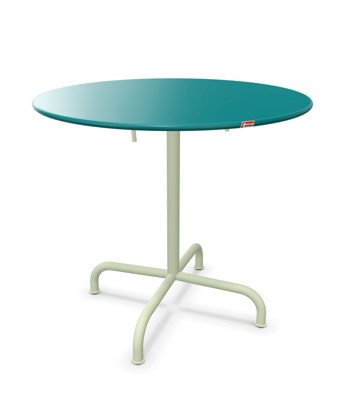 Schaffner Rigi Table repas rabattable ronde Ø80cm Bleu Kali 56 Vert Pastel 64