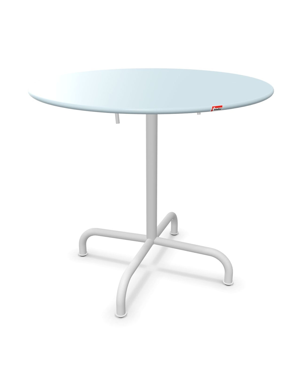 Schaffner Rigi Table repas rabattable ronde Ø80cm Bleu Pastel 51 Blanc 90
