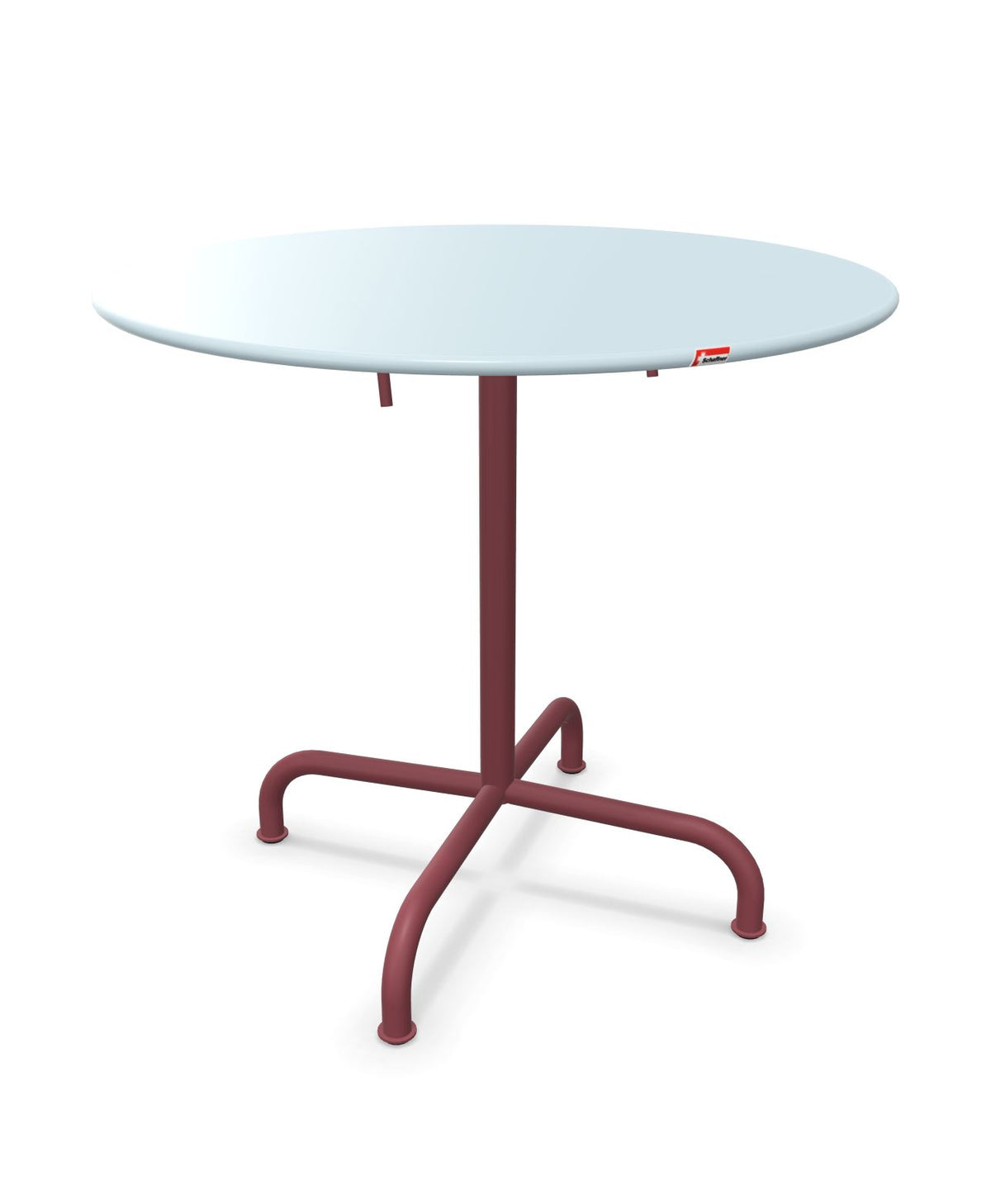 Schaffner Rigi Table repas rabattable ronde Ø80cm Bleu Pastel 51 Bordeaux 38