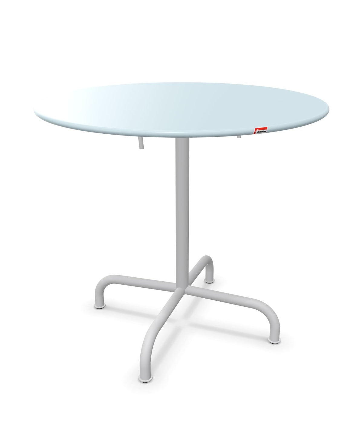 Schaffner Rigi Table repas rabattable ronde Ø80cm Bleu Pastel 51 Gris Argent 78