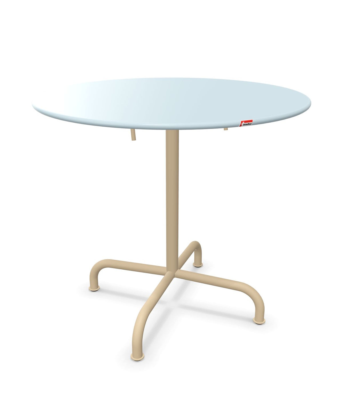 Schaffner Rigi Table repas rabattable ronde Ø80cm Bleu Pastel 51 Marron Pastel 83