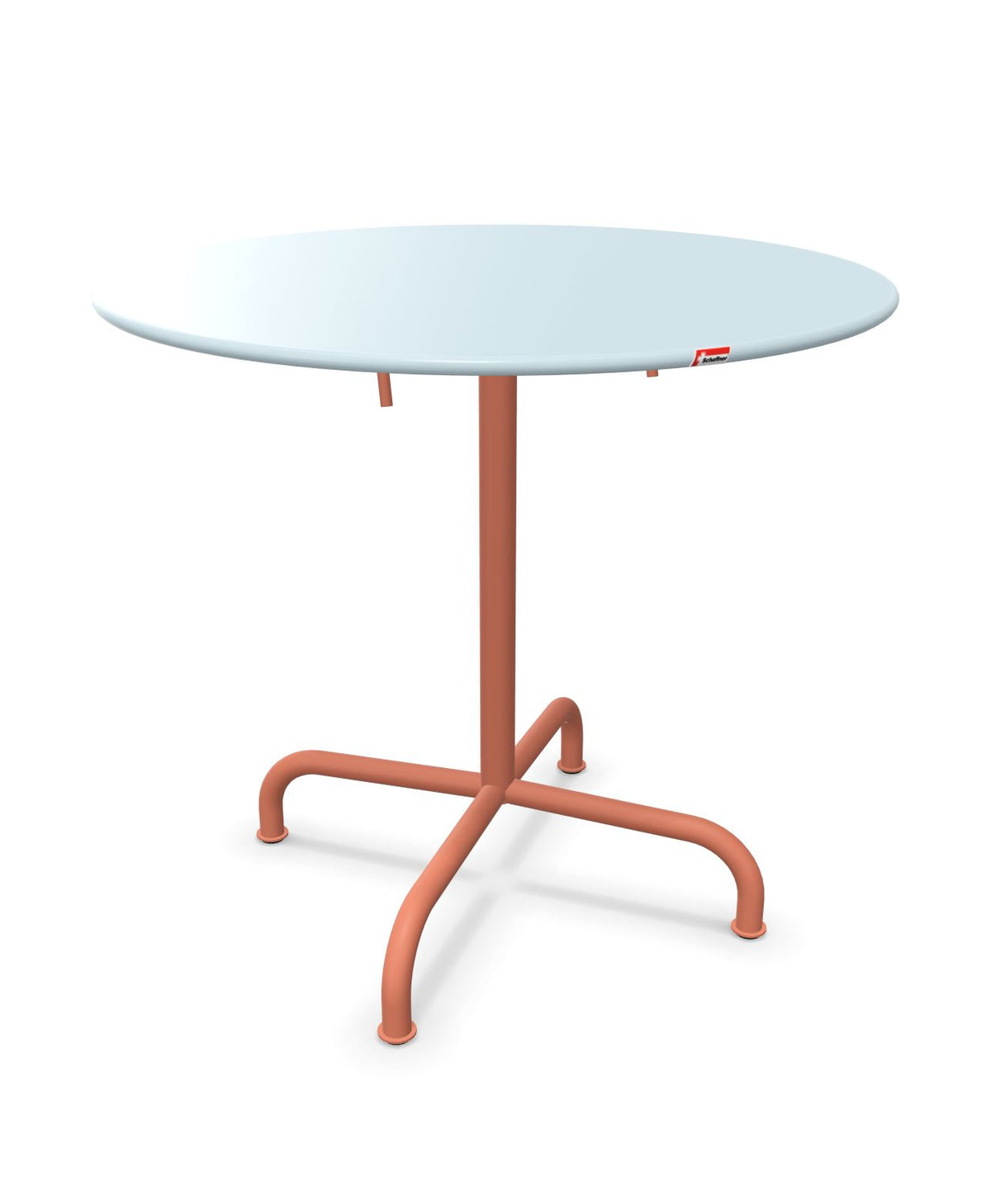 Schaffner Rigi Table repas rabattable ronde Ø80cm Bleu Pastel 51 Terracotta 84