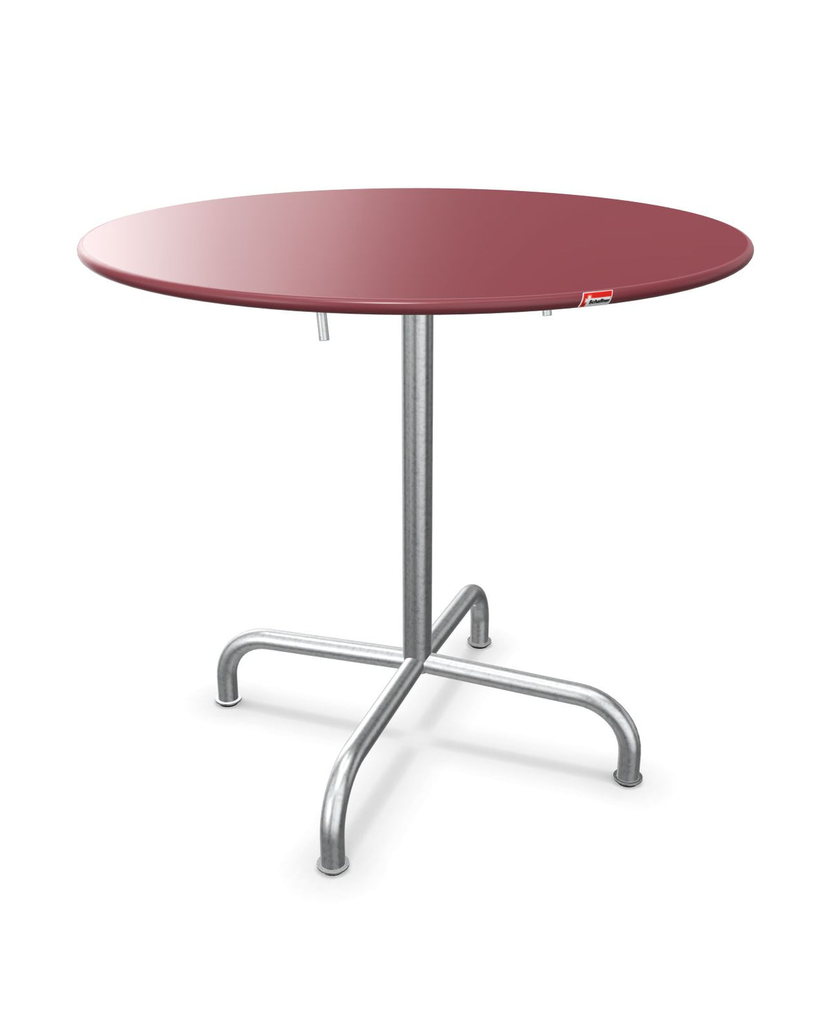 Schaffner Rigi Table repas rabattable ronde Ø80cm Bordeaux 38 Galvanisé à chaud 02