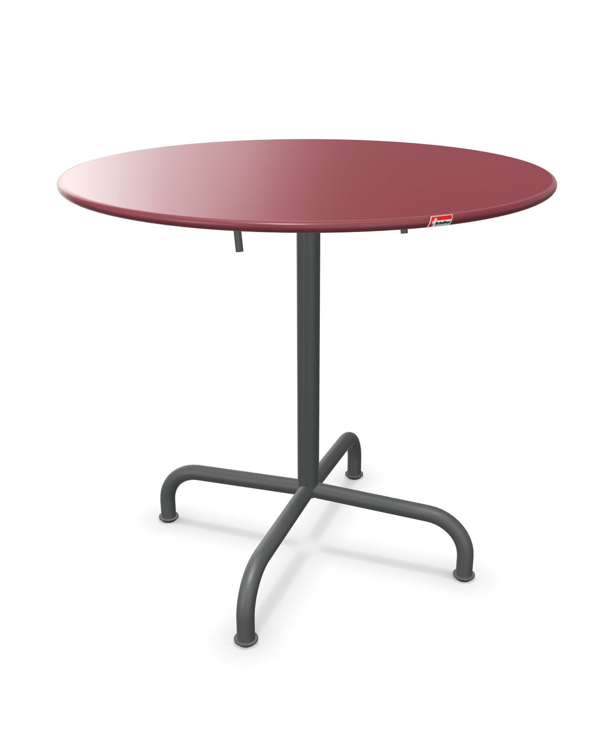 Schaffner Rigi Table repas rabattable ronde Ø80cm Bordeaux 38 Graphite 73