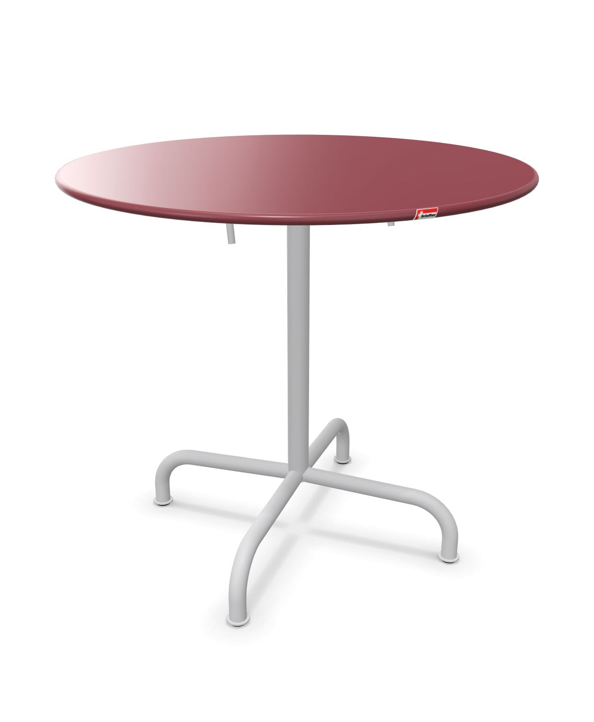 Schaffner Rigi Table repas rabattable ronde Ø80cm Bordeaux 38 Gris Argent 78