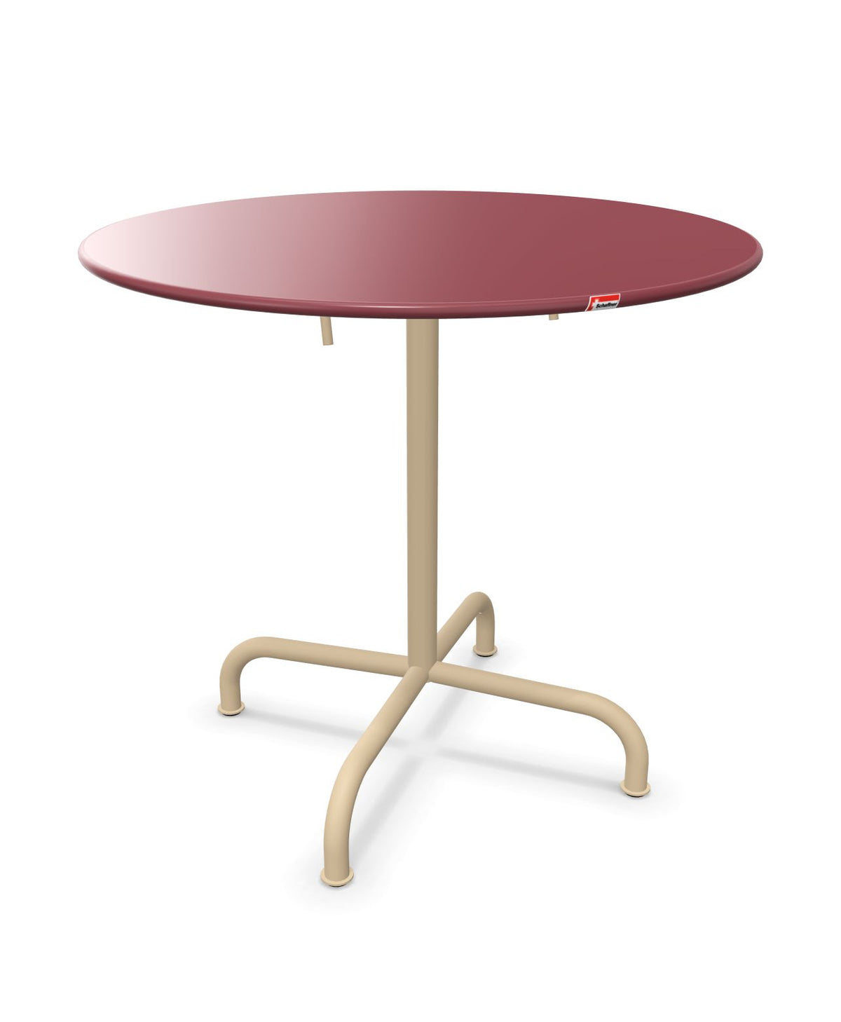 Schaffner Rigi Table repas rabattable ronde Ø80cm Bordeaux 38 Marron Pastel 83