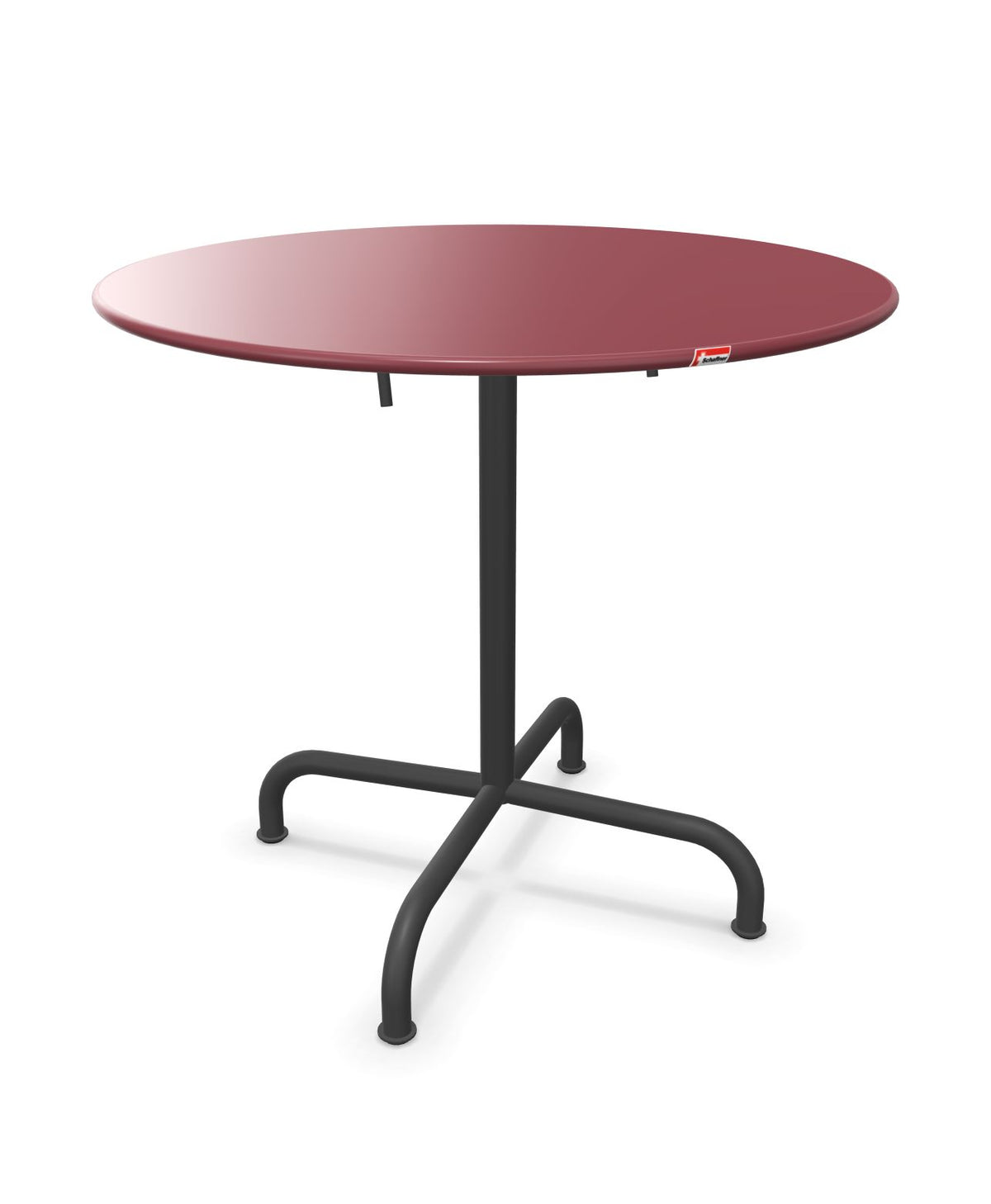 Schaffner Rigi Table repas rabattable ronde Ø80cm Bordeaux 38 Noir 91
