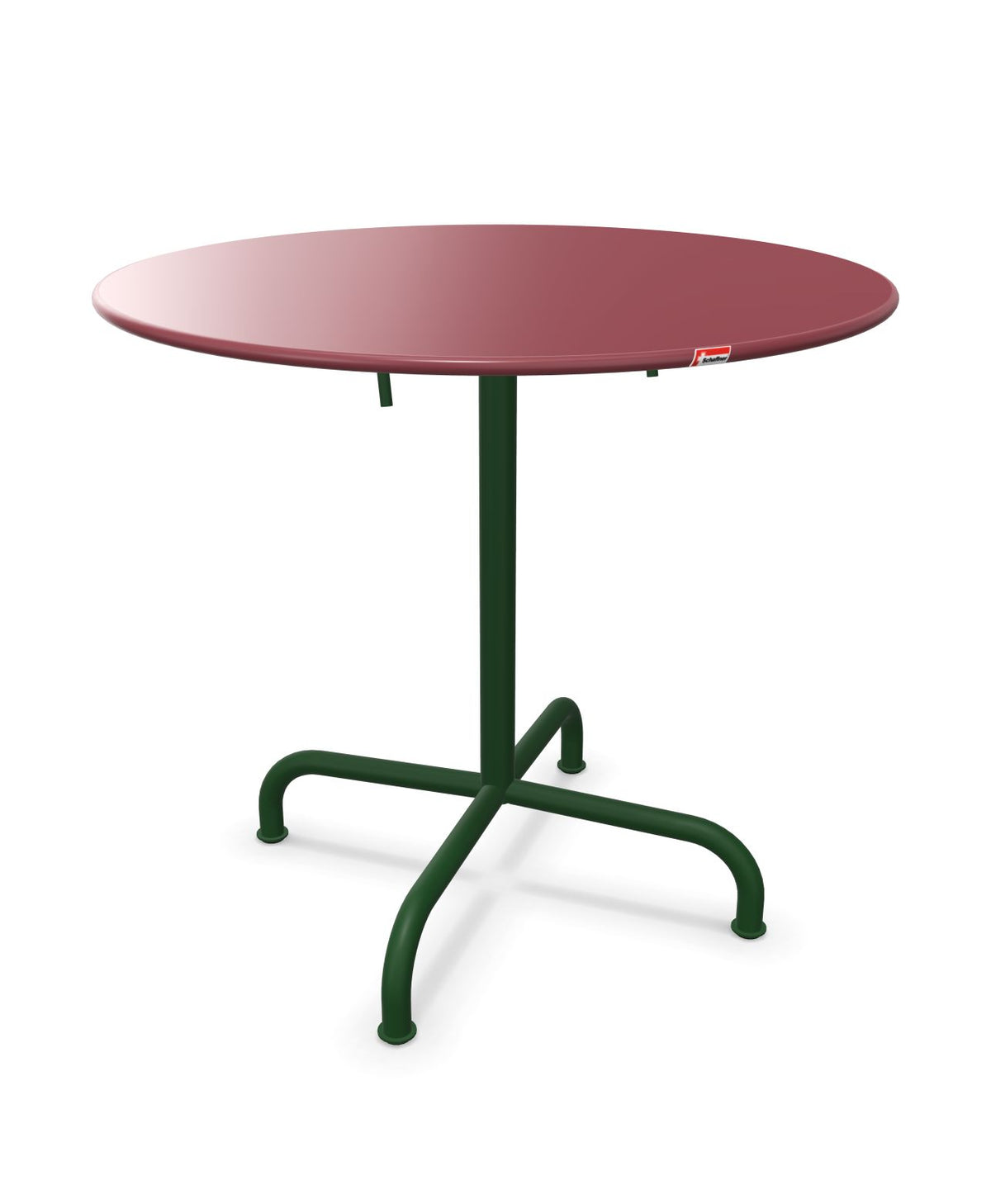 Schaffner Rigi Table repas rabattable ronde Ø80cm Bordeaux 38 Vert Sapin 66
