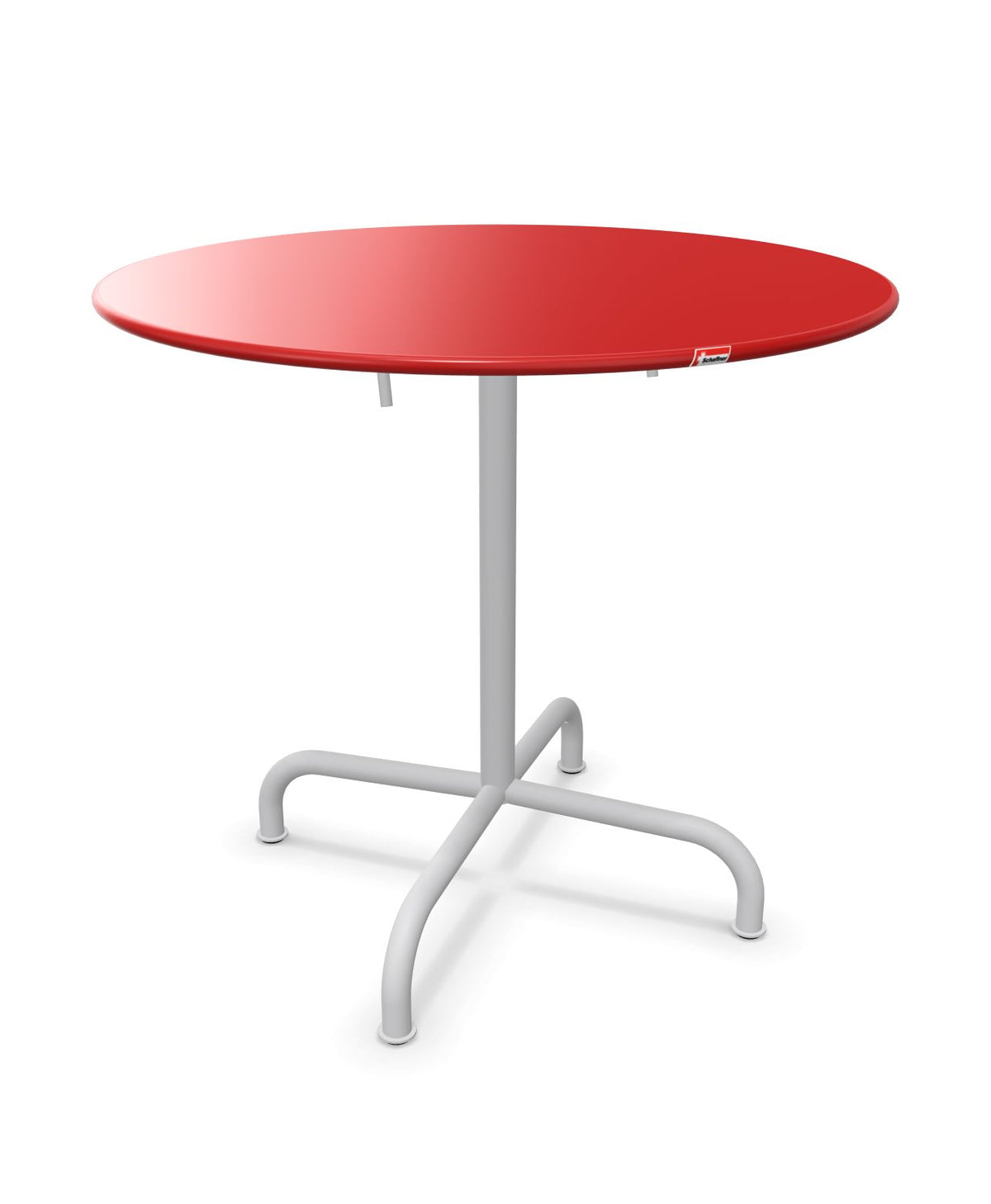 Schaffner Rigi Table repas rabattable ronde Ø80cm Rouge 30 Gris Argent 78