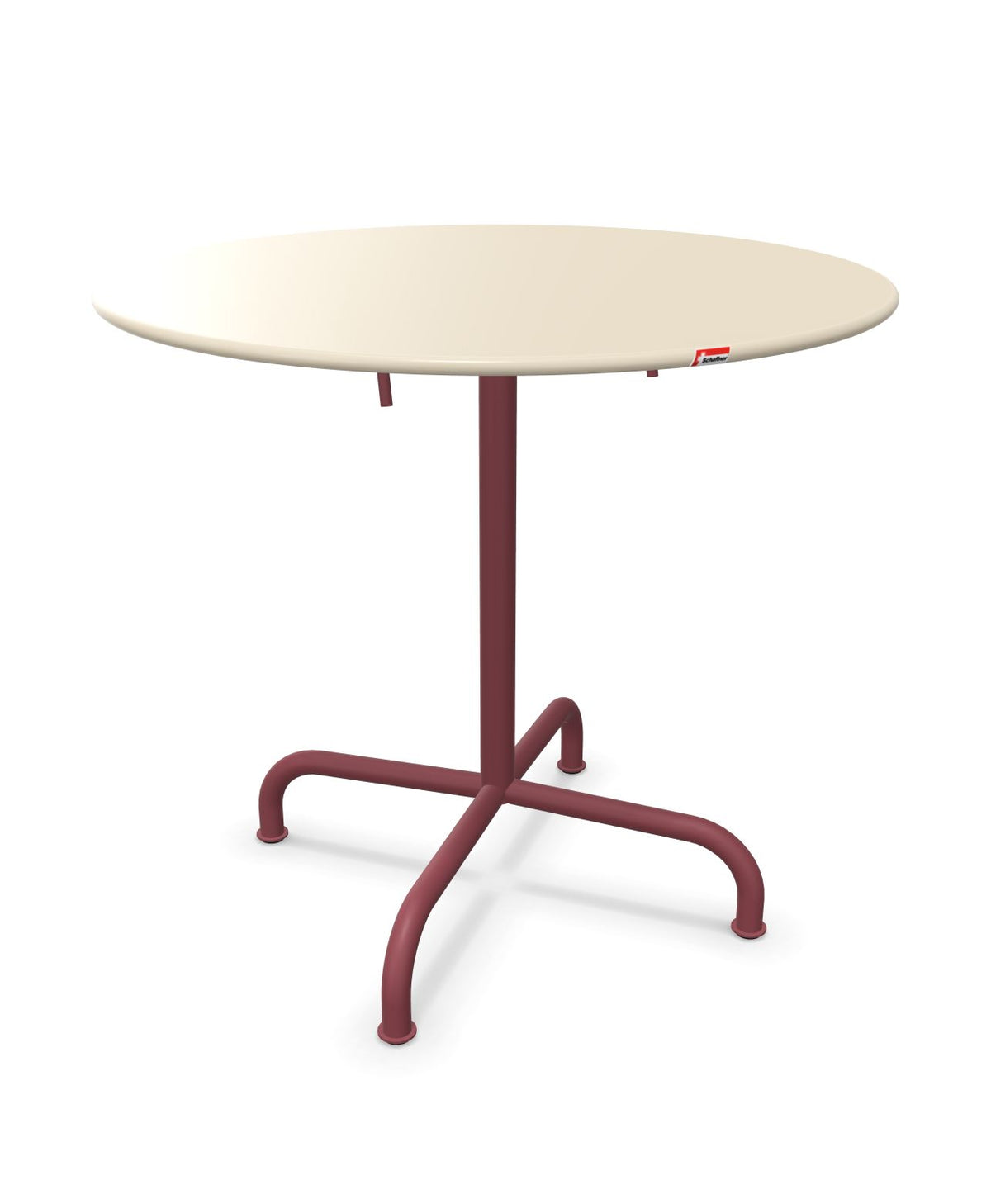 Schaffner Rigi Table repas rabattable ronde Ø80cm Sable Pastel 15 Bordeaux 38