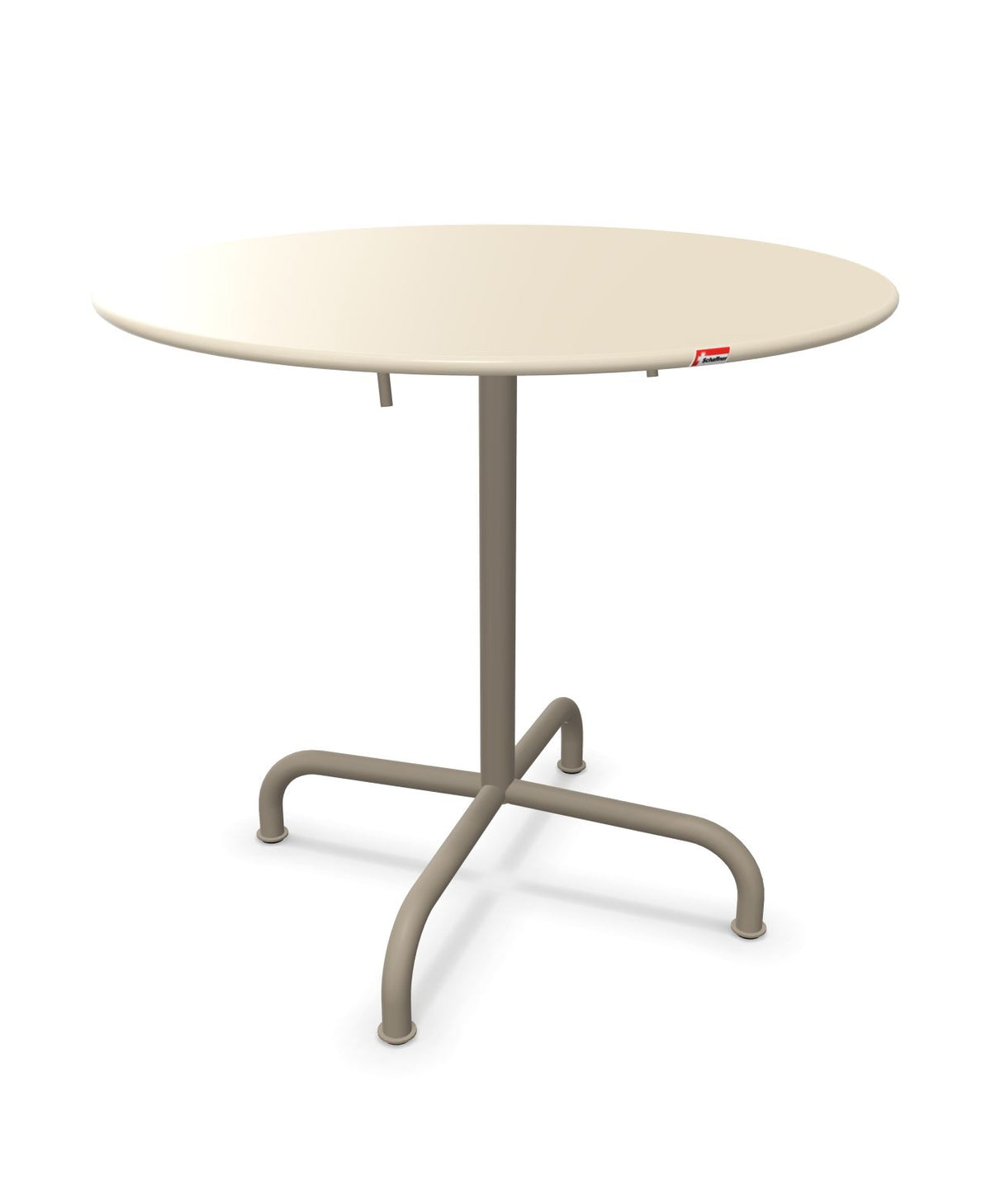 Schaffner Rigi Table repas rabattable ronde Ø80cm Sable Pastel 15 Champagne 85