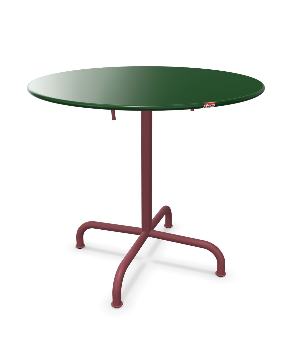 Schaffner Rigi Table repas rabattable ronde Ø80cm Vert Sapin 66 Bordeaux 38