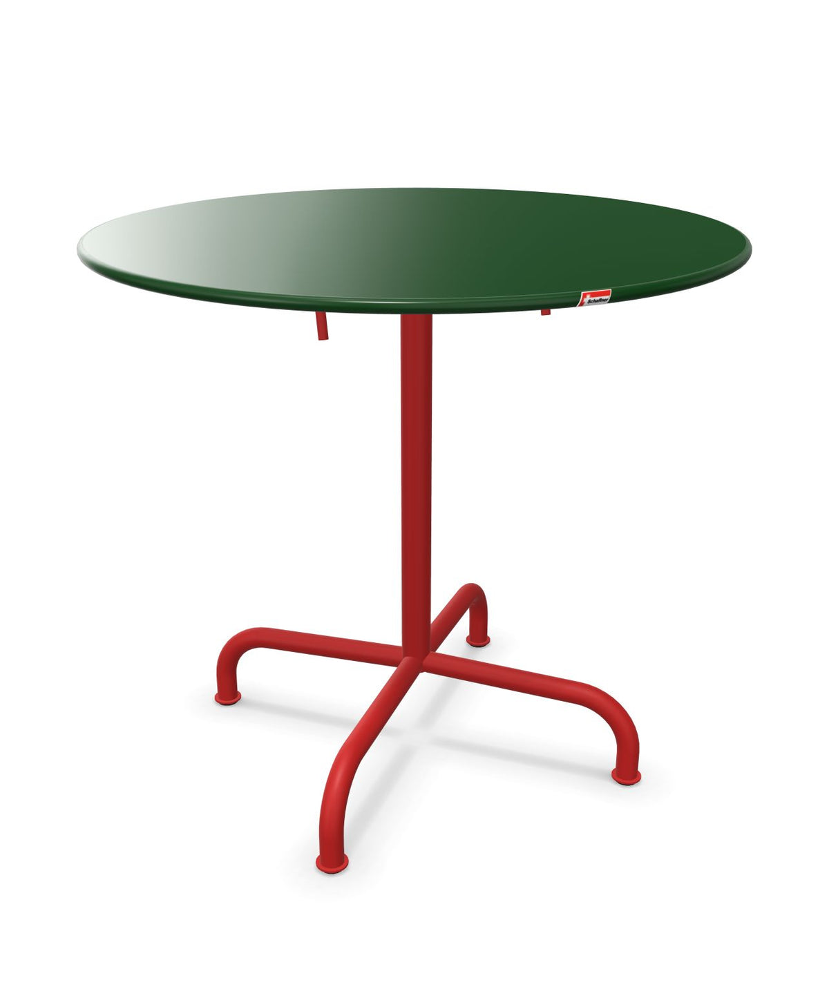 Schaffner Rigi Table repas rabattable ronde Ø80cm Vert Sapin 66 Rouge 30