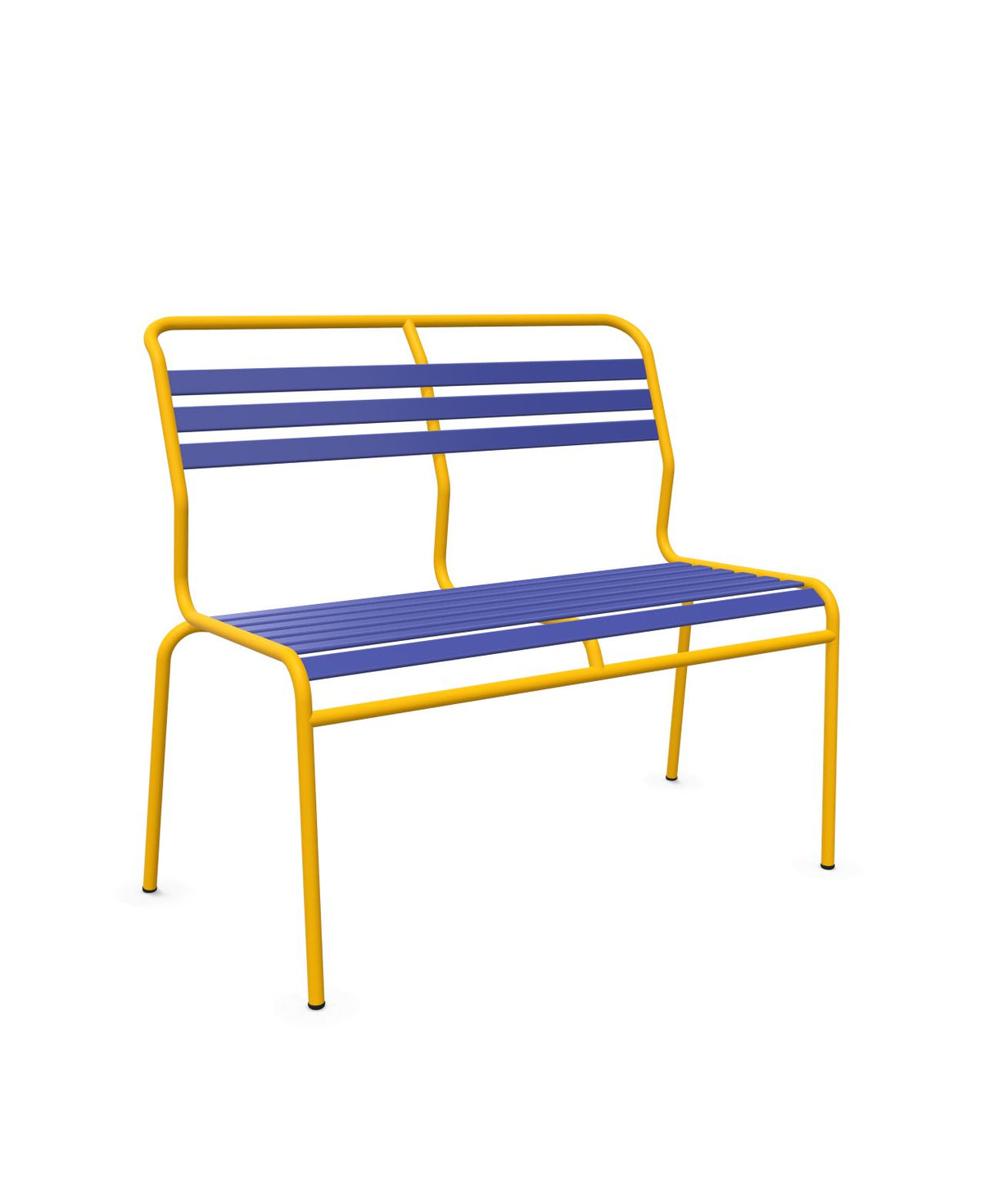 Schaffner Säntis Banc à lattes 2 places sans accoudoirs Bleu 53 Jaune 11