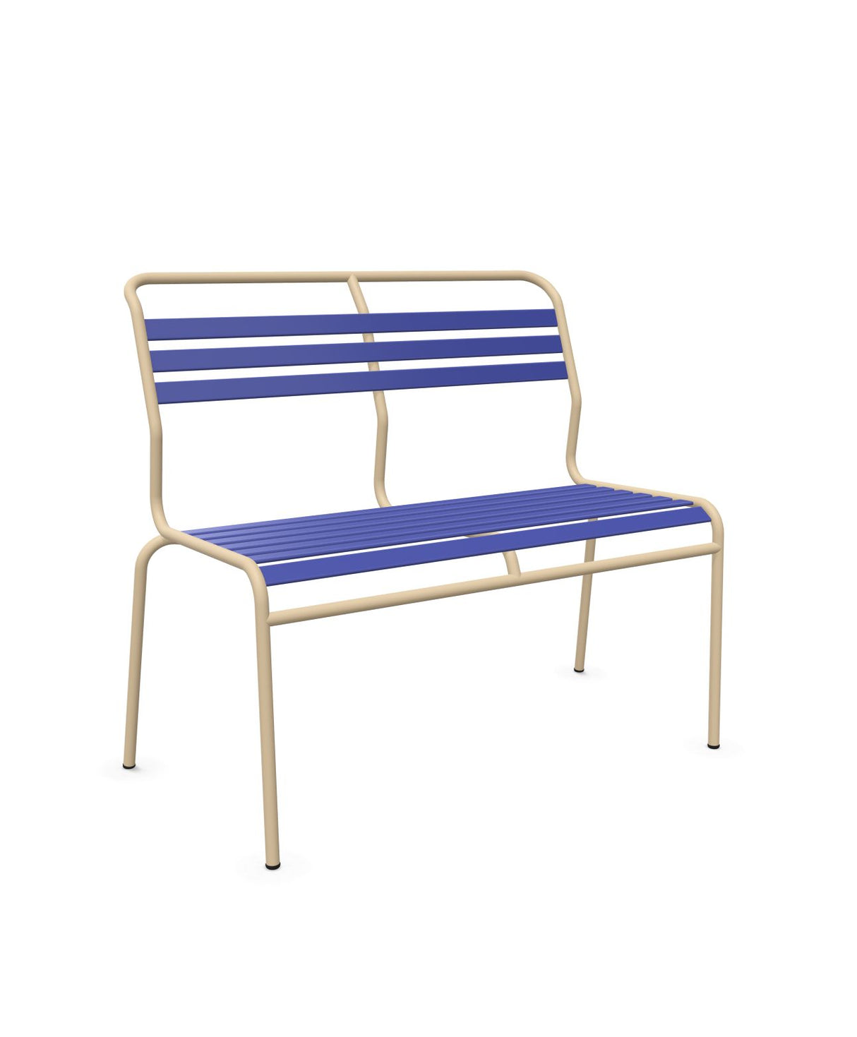 Schaffner Säntis Banc à lattes 2 places sans accoudoirs Bleu 53 Marron Pastel 83
