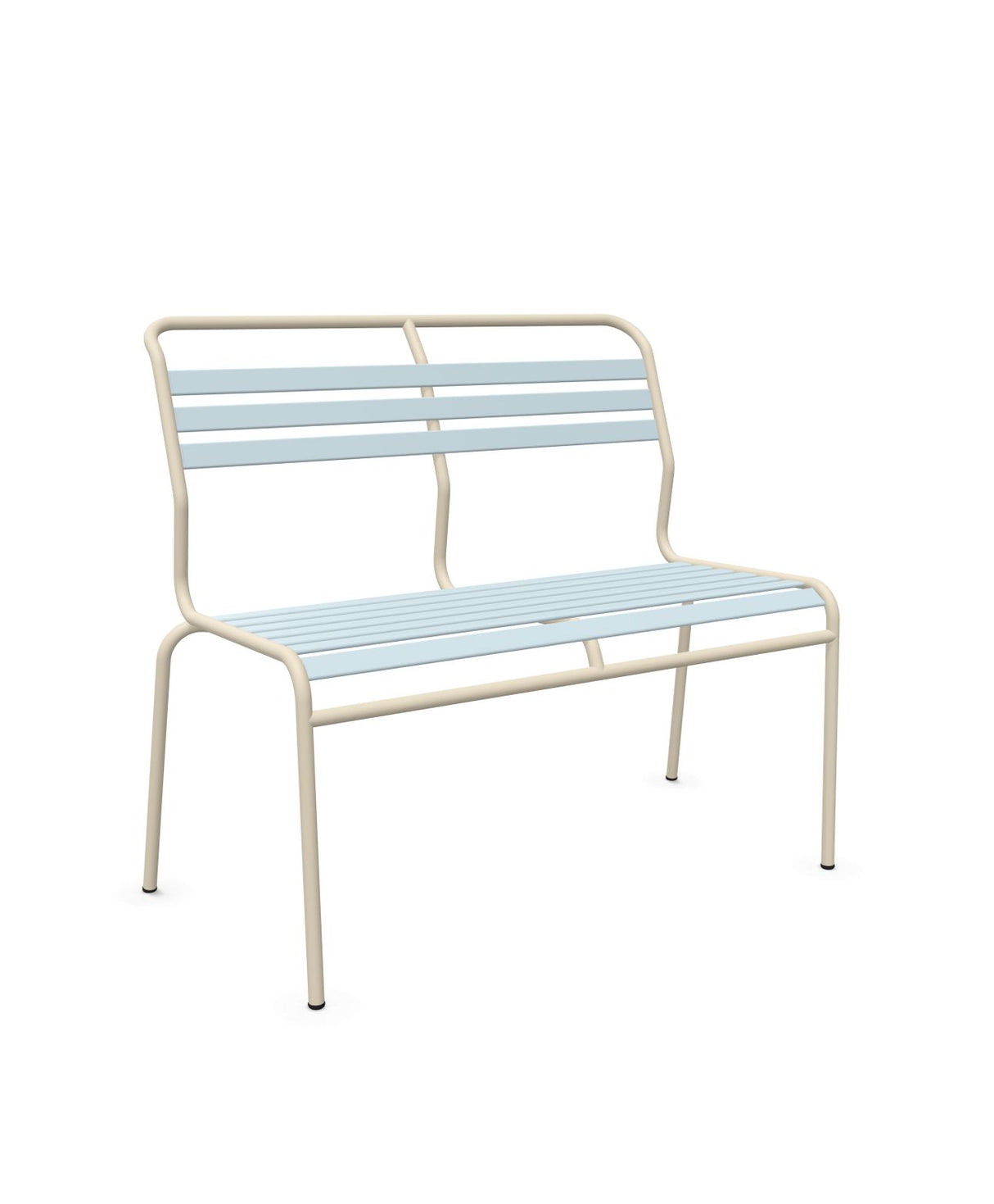 Schaffner Säntis Banc à lattes 2 places sans accoudoirs Bleu Pastel 51 Sable Pastel 15
