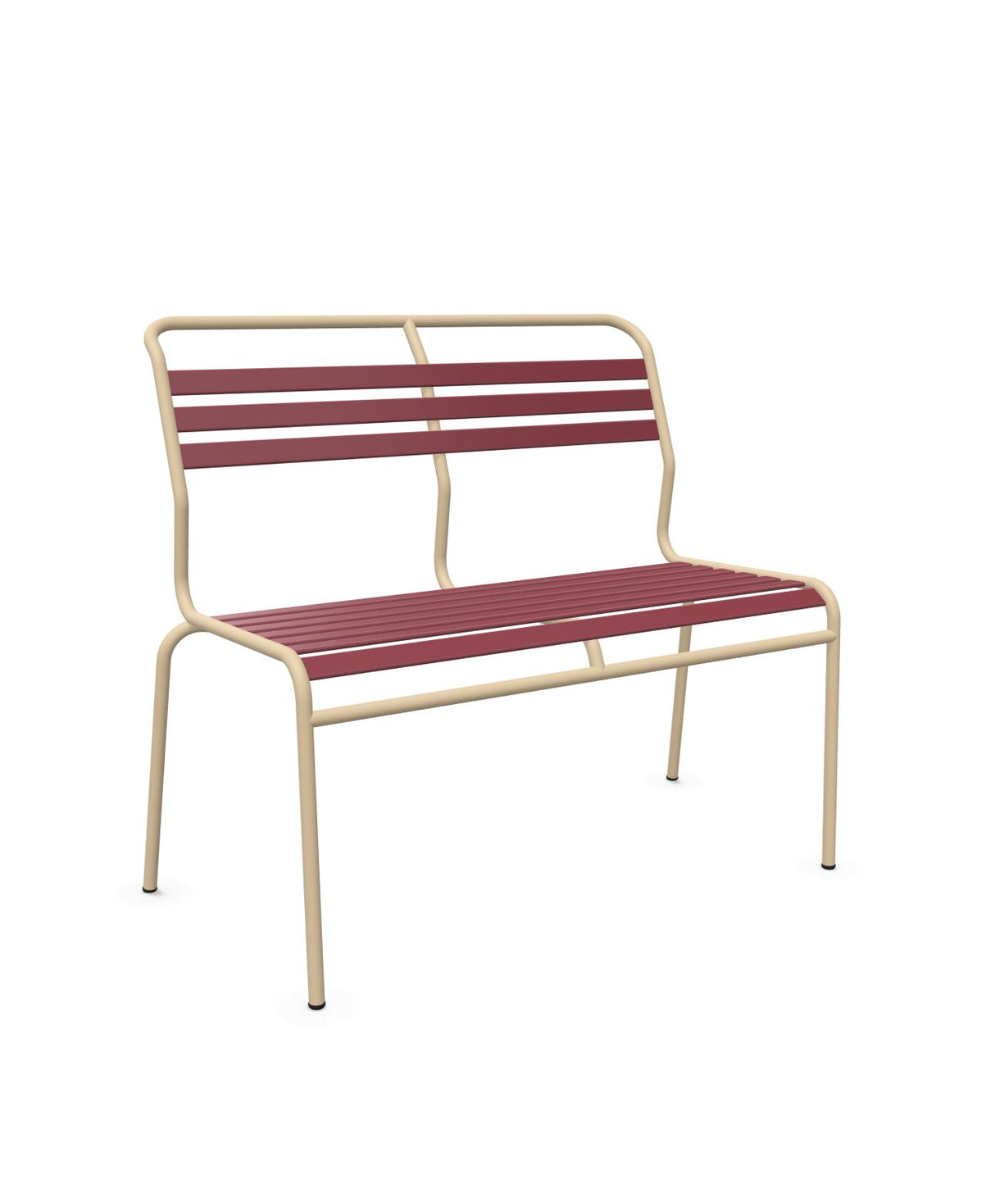 Schaffner Säntis Banc à lattes 2 places sans accoudoirs Bordeaux 38 Marron Pastel 83