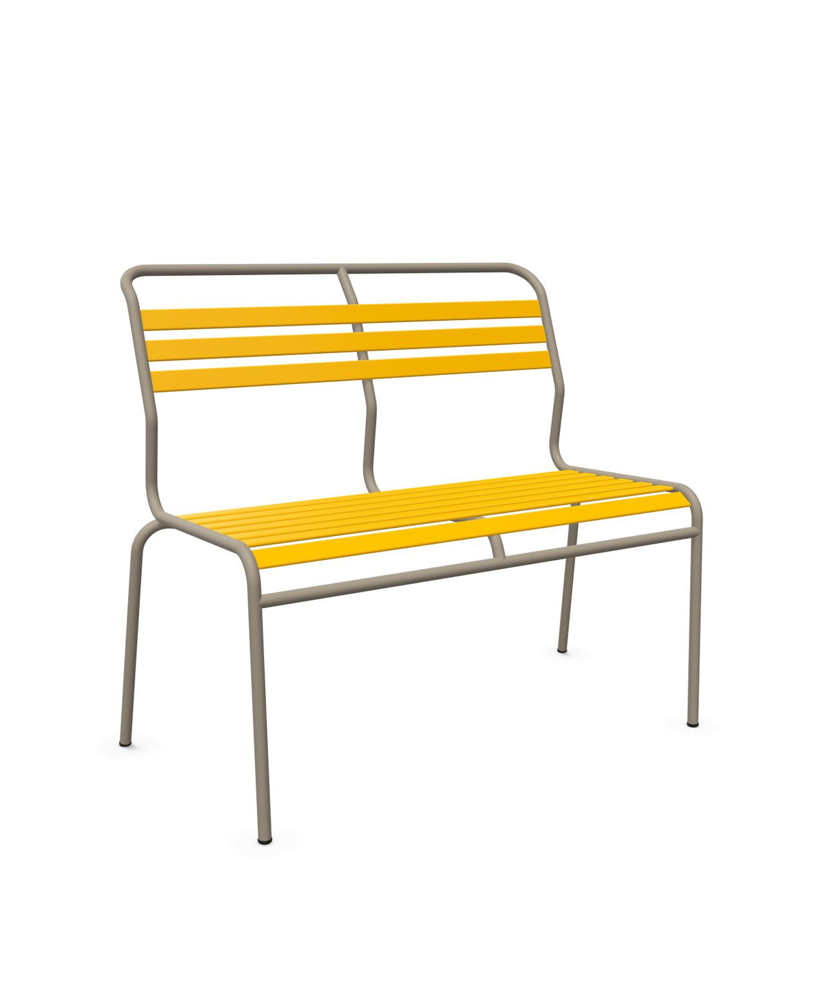Schaffner Säntis Banc à lattes 2 places sans accoudoirs Jaune 11 Champagne 85